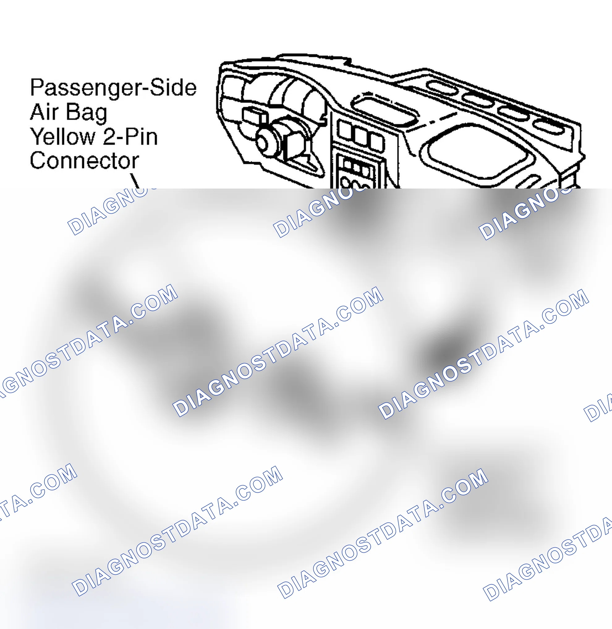 Scheme 58: Identifying Passenger Air Bag Yellow 2-Pin Connector (Aztek, Montana, Rendezvous, Silhouette & Venture)