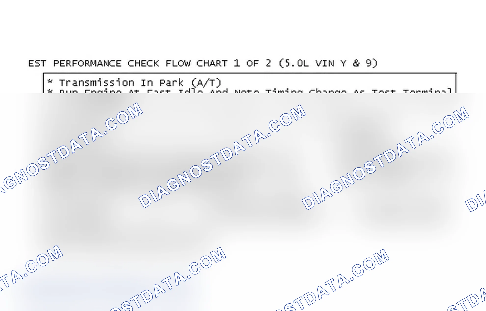Scheme 132: EST Performance Check Flow Chart 1 OF 2 (5.0L VIN Y & 9)
