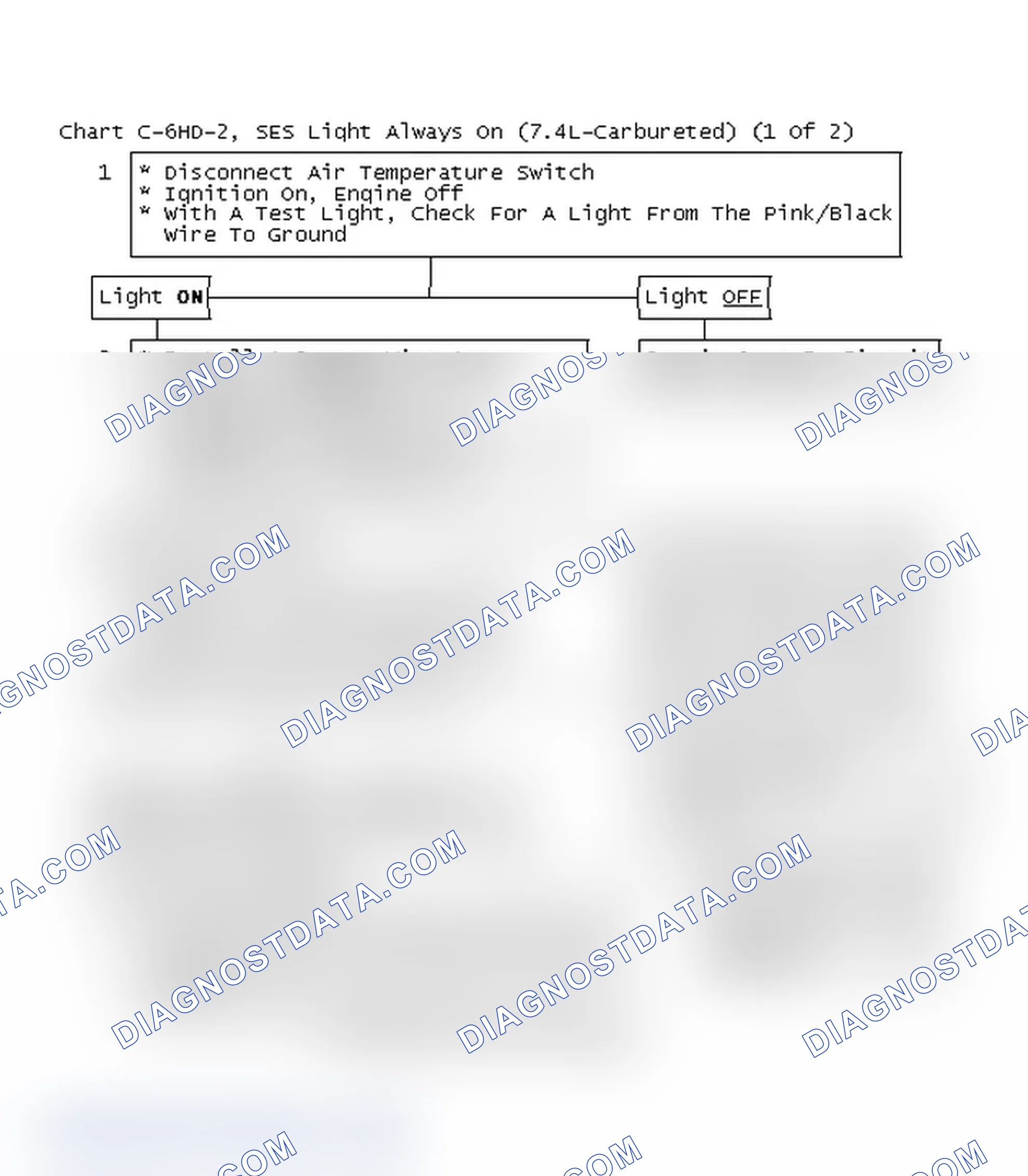 Scheme 66: Chart C-6HD-2, SES Light Always On (7.4L-Carbureted) (1 Of 2)