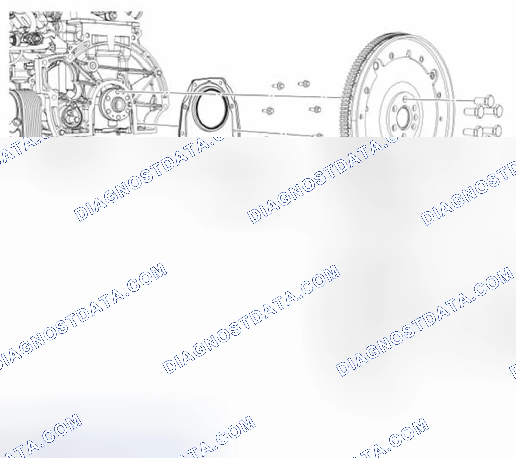 Scheme 3: Flexplate or Flywheel and Crankshaft Rear Seal - Exploded View