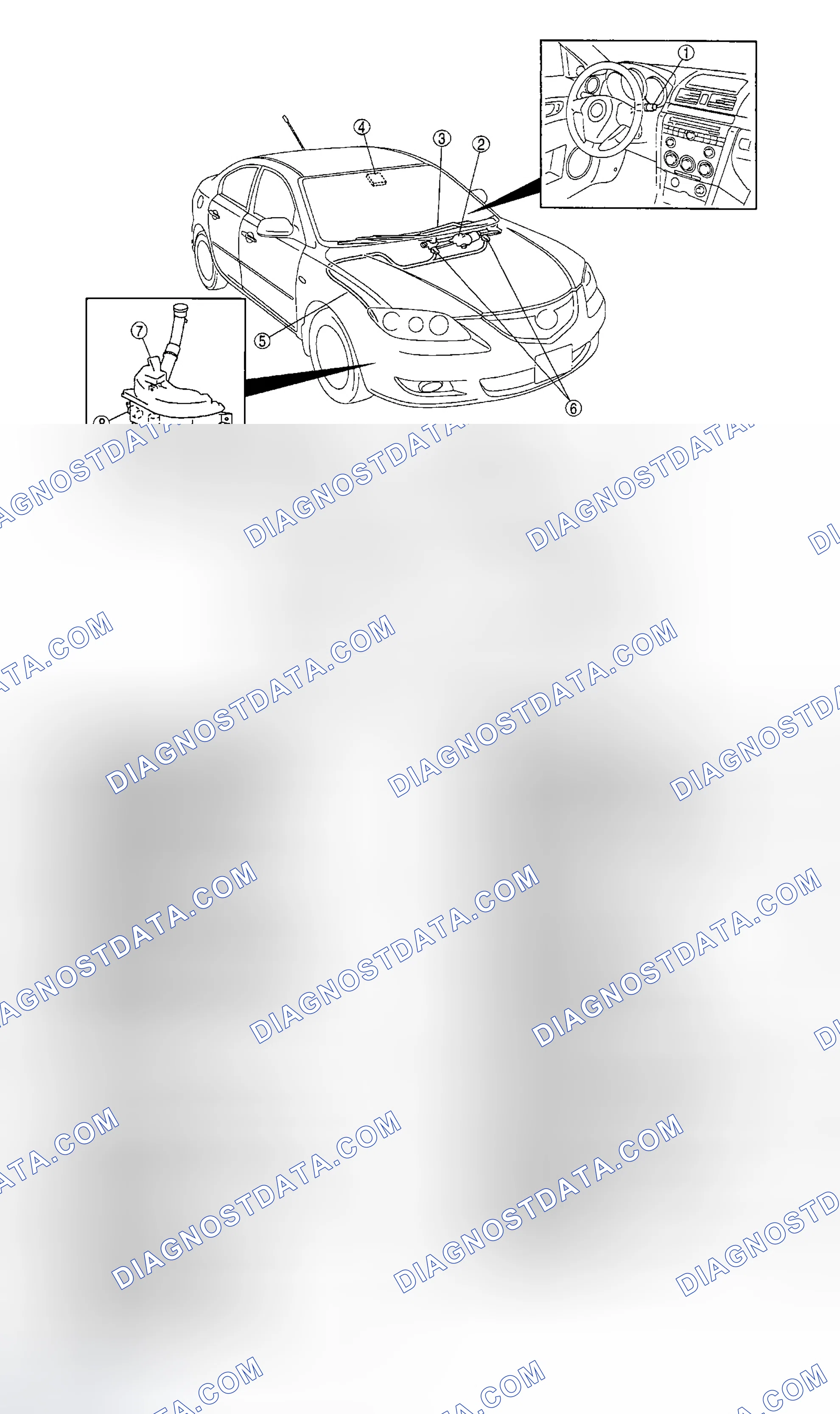 Scheme 1: WIPER/WASHER SYSTEM LOCATION INDEX
