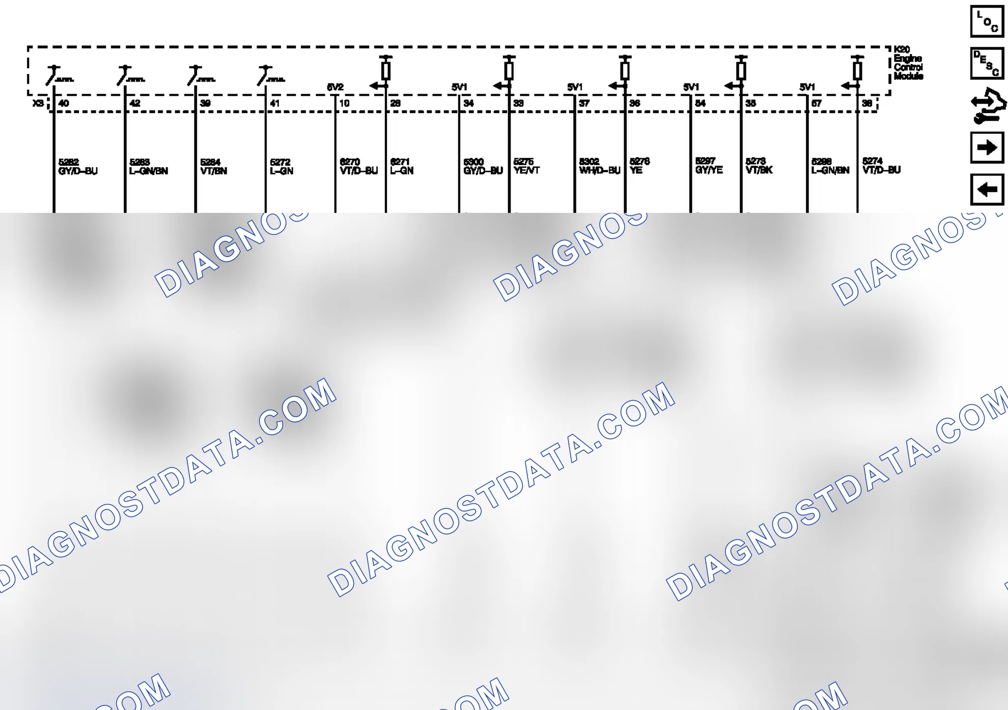 Scheme 105: Ignition Controls - Camshaft Solenoids, Camshaft, Crankshaft And Knock Sensors