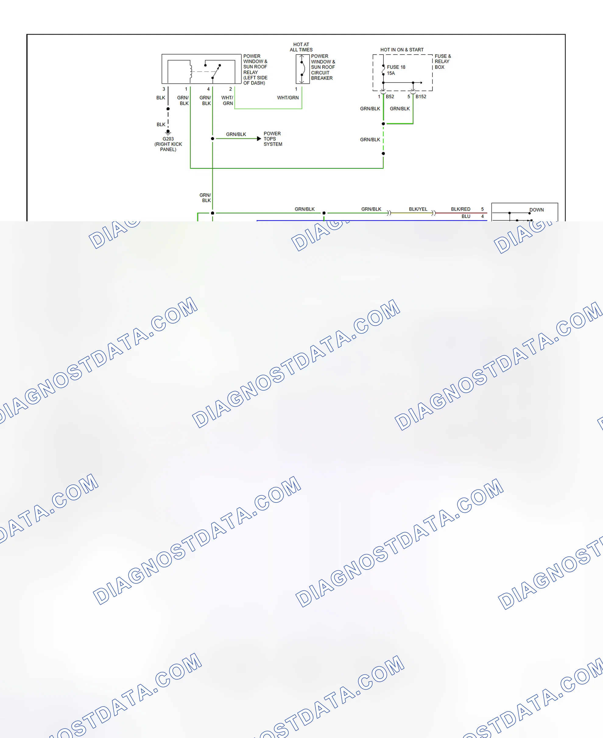 Scheme 8: Power Window System Wiring Diagram (Impreza - Sedan & Wagon)