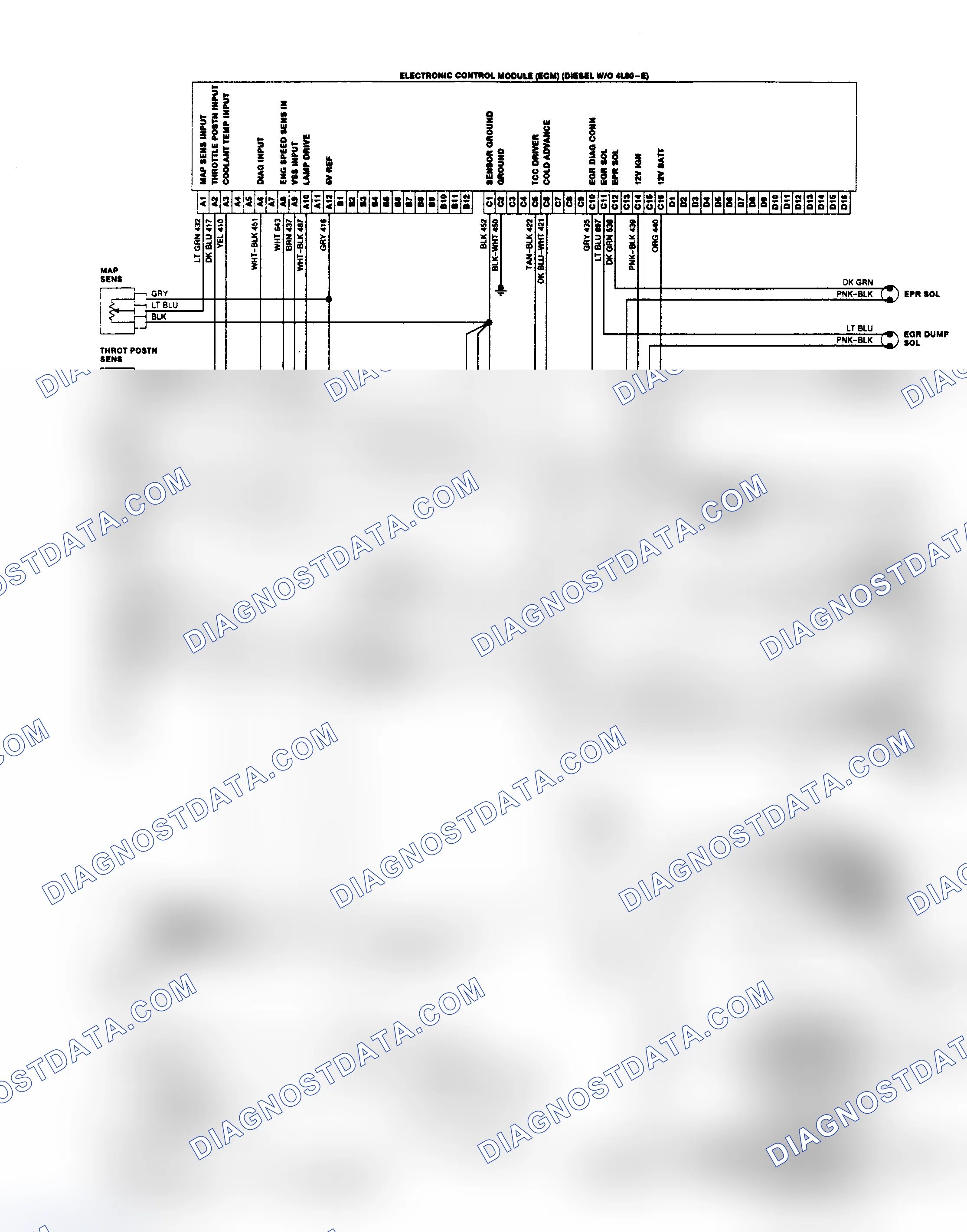 Scheme 8: Wiring Diagram ("C/K" Series 6.2L Diesel w/o 4L80-E Trans.)