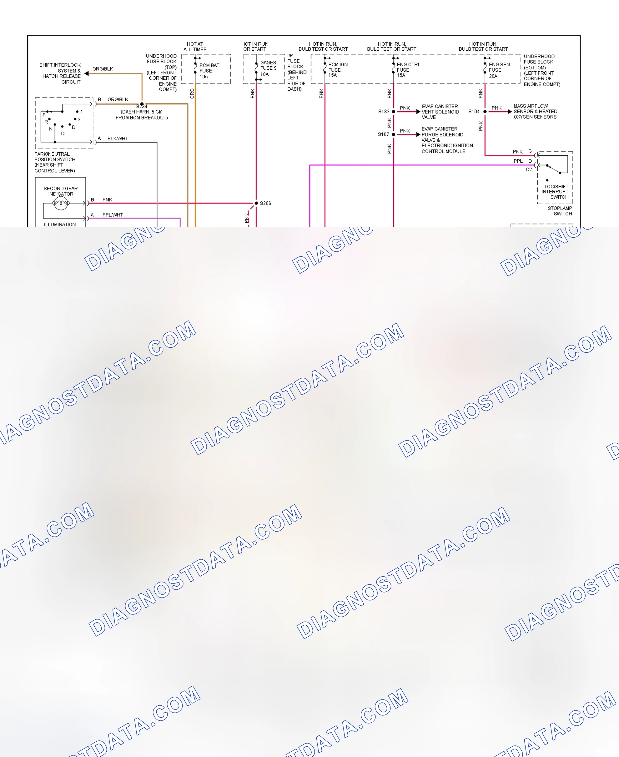 Scheme 475: Transmission Electronic Control System Wiring Diagram (2001-02 Camaro & Firebird - 3.8L)