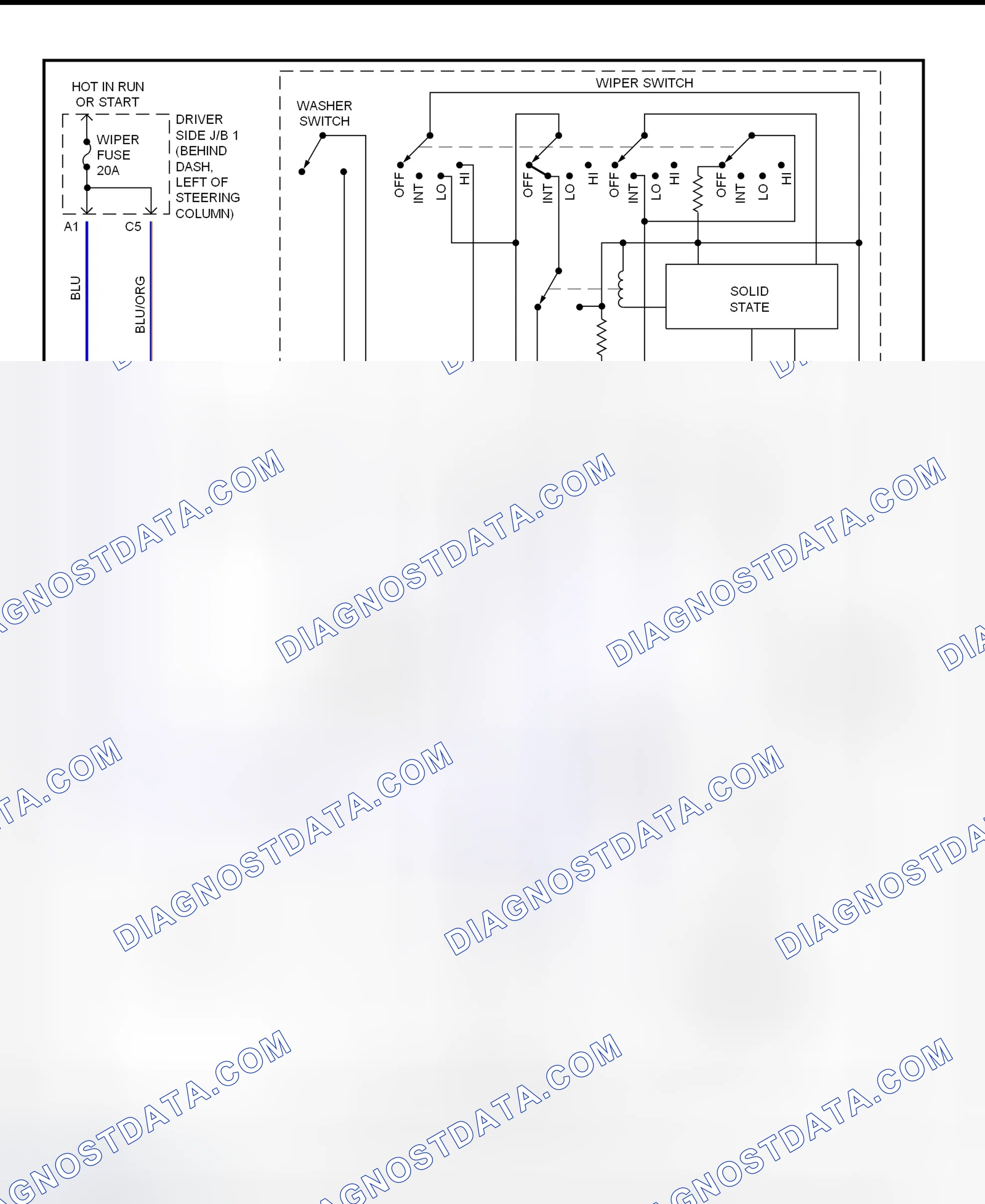 Scheme 23: Wiper/Washer System Wiring Diagram (Sienna - Front)