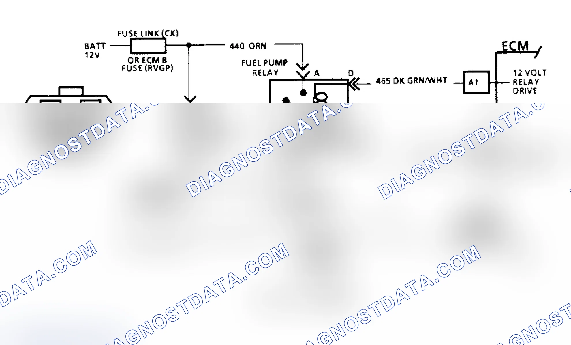 Scheme 145: Code 54 - Fuel Pump Ckt (Low Voltage) Schematic (All Others)