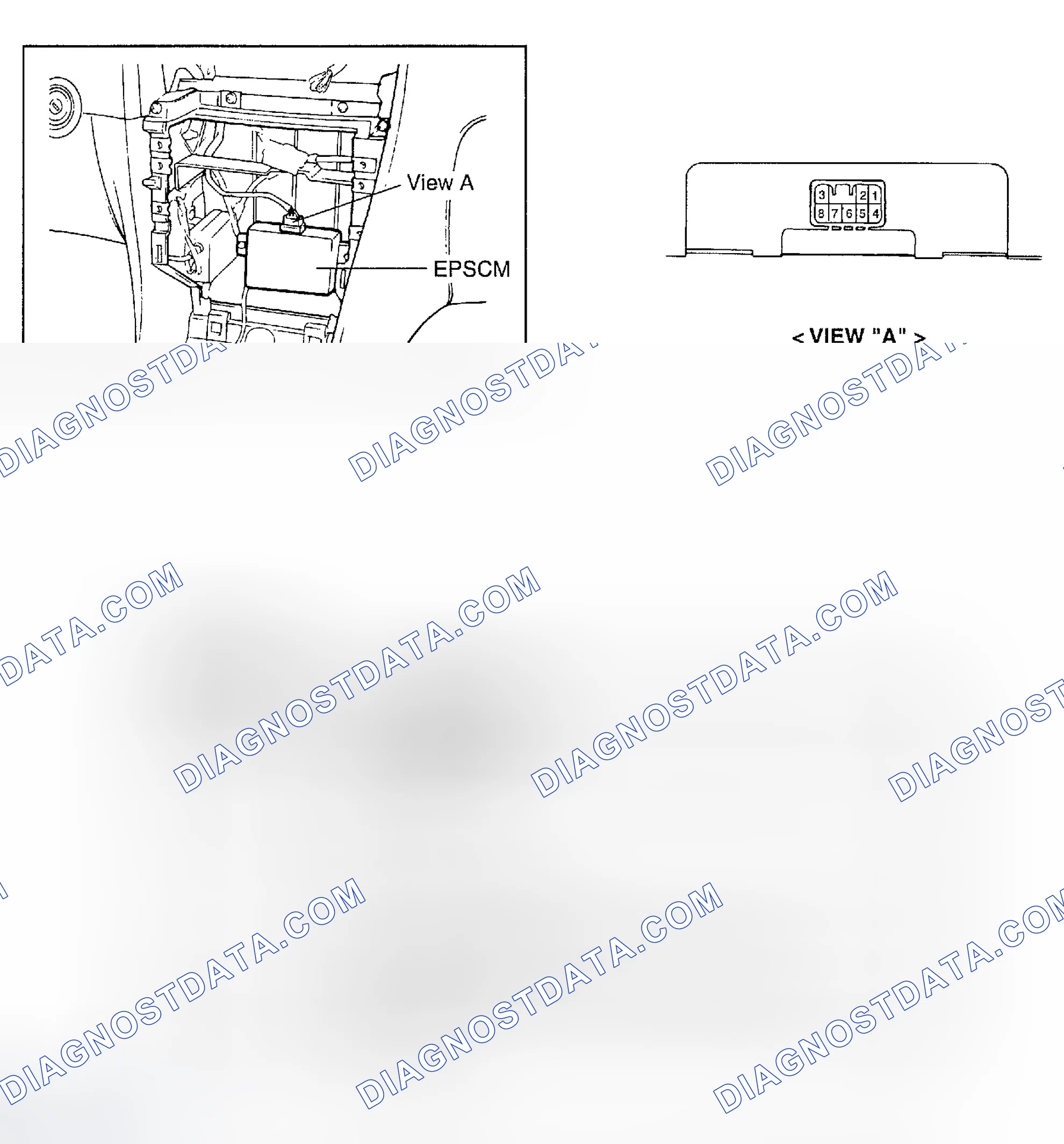Fig. 9: Locating & Identifying Electronic Power Steering Control Module (EPSCM)