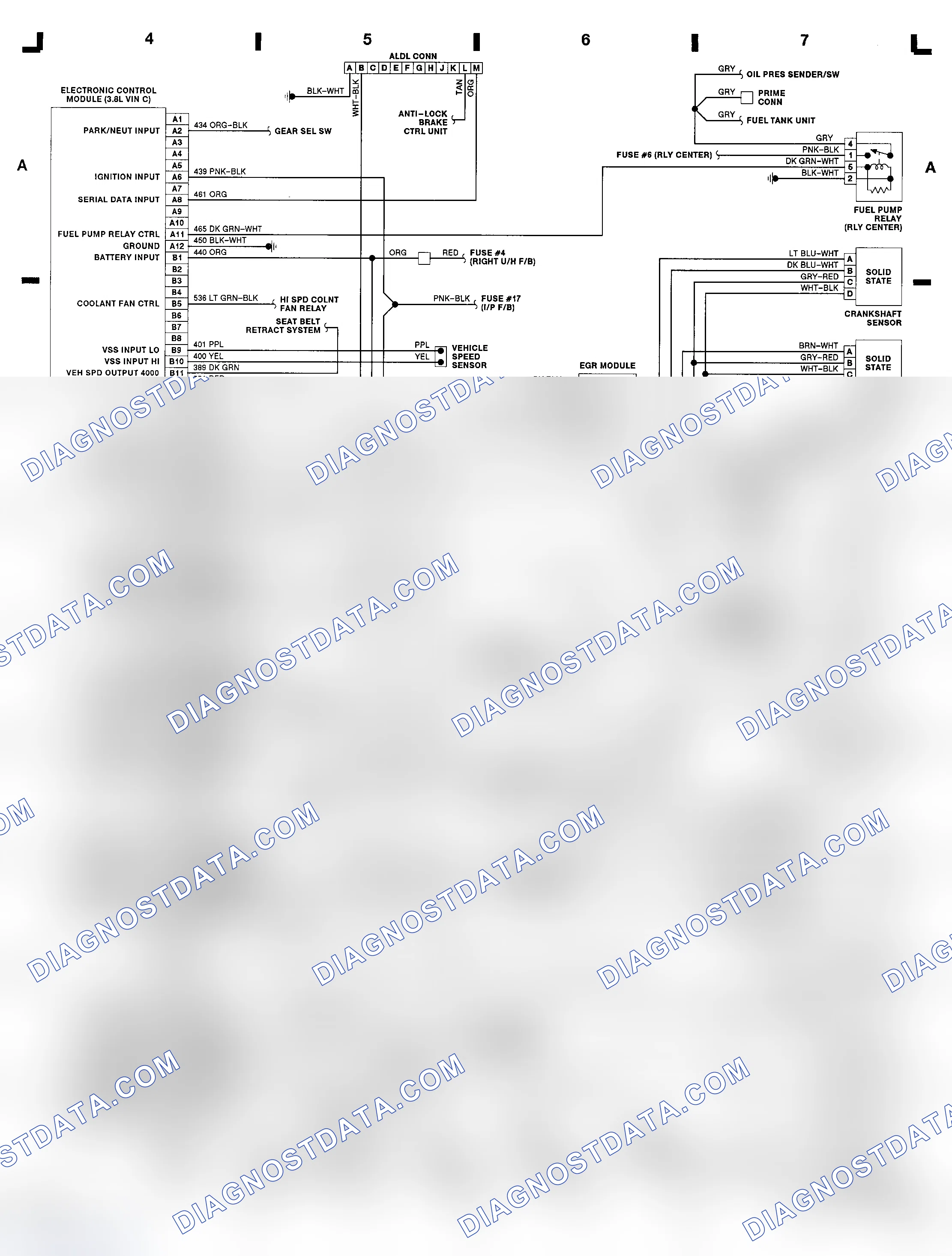 Scheme 27: 3.8L (VIN C) ECM Wiring Diagram (LeSabre)