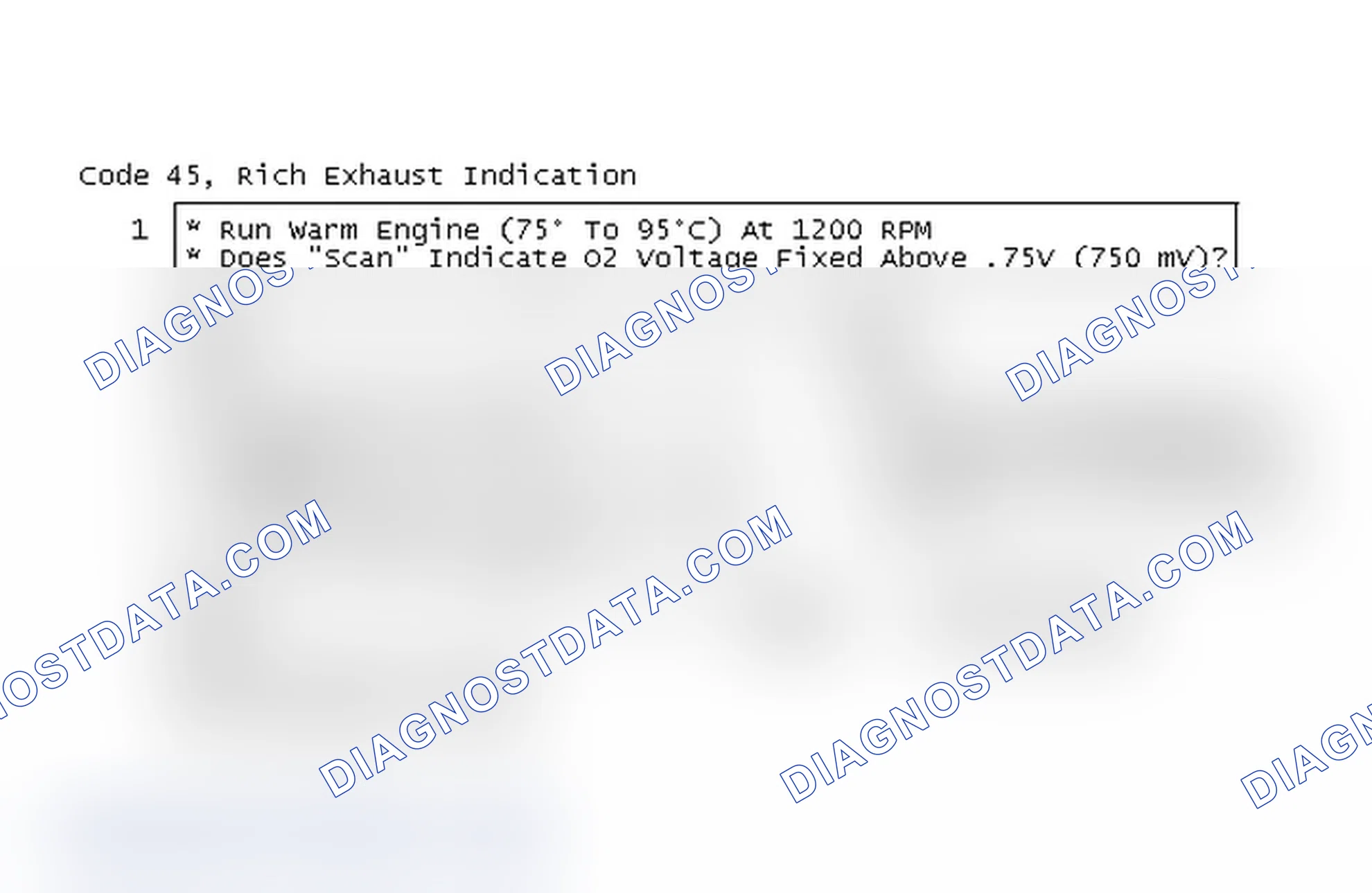 Scheme 101: Code 45, Rich Exhaust Indication