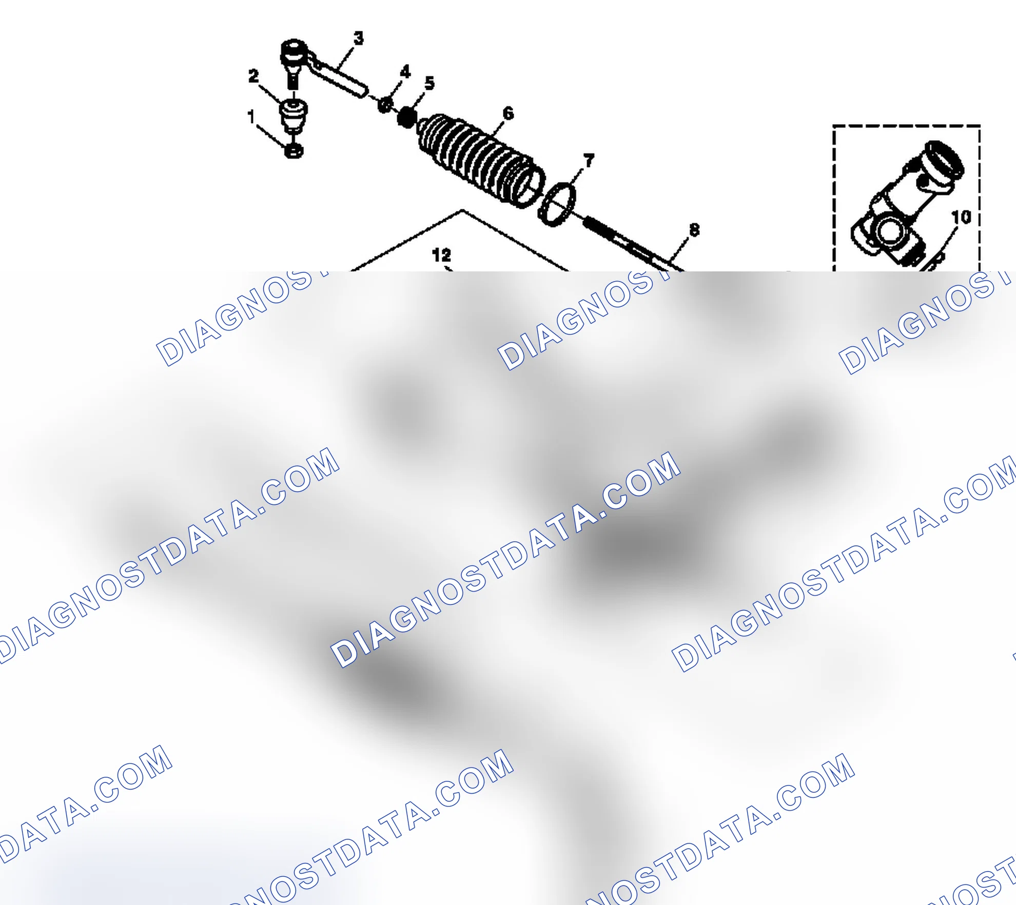 Scheme 13: Power Steering Gear Disassembled View (Rack and Pinion)