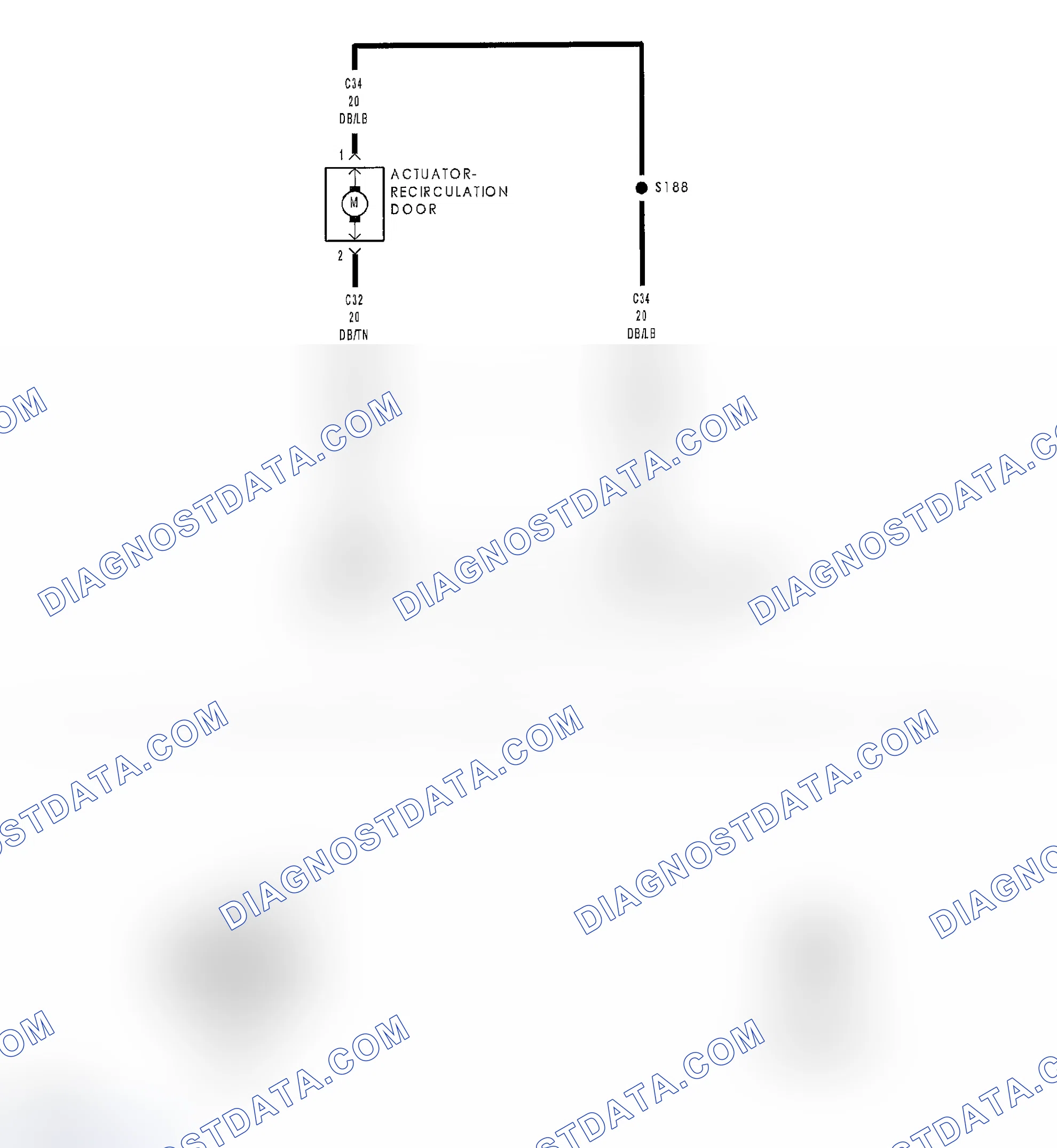 Scheme 57: B105B-RECIRCULATION DOOR CONTROL CIRCUIT OPEN (ATC)