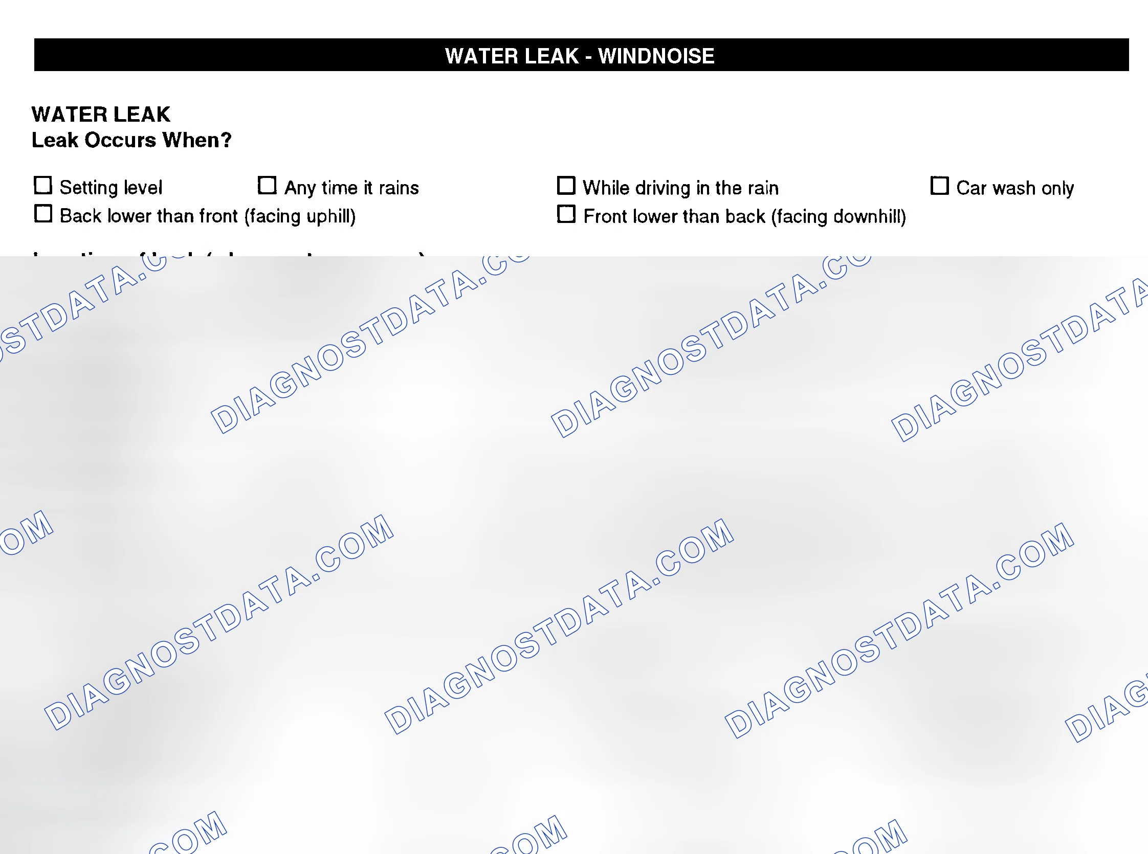 Scheme 12: Water Leak & Wind Noise