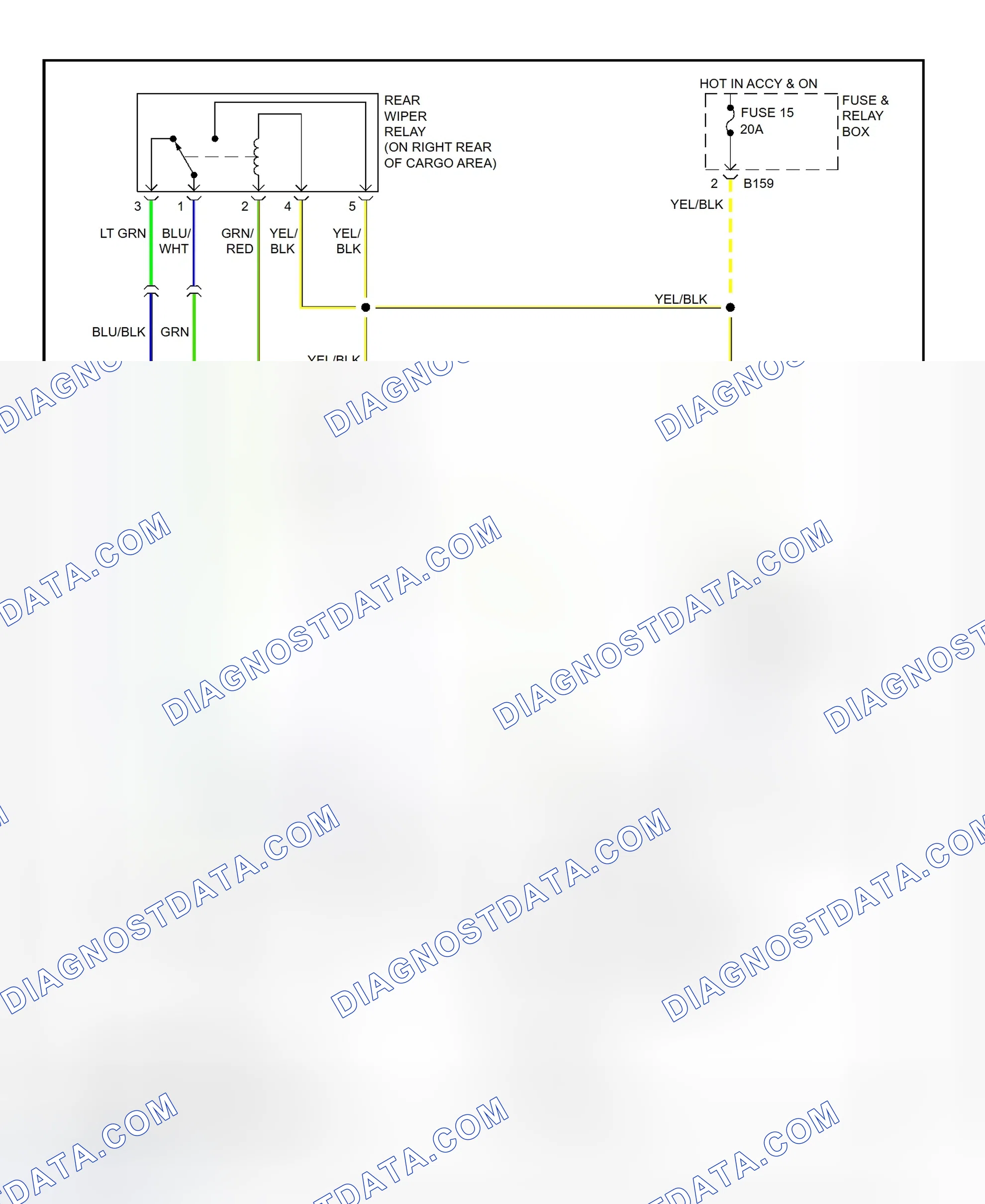 Scheme 16: Wiper/Washer System Wiring Diagram (Forester & Impreza - Rear Wiper)