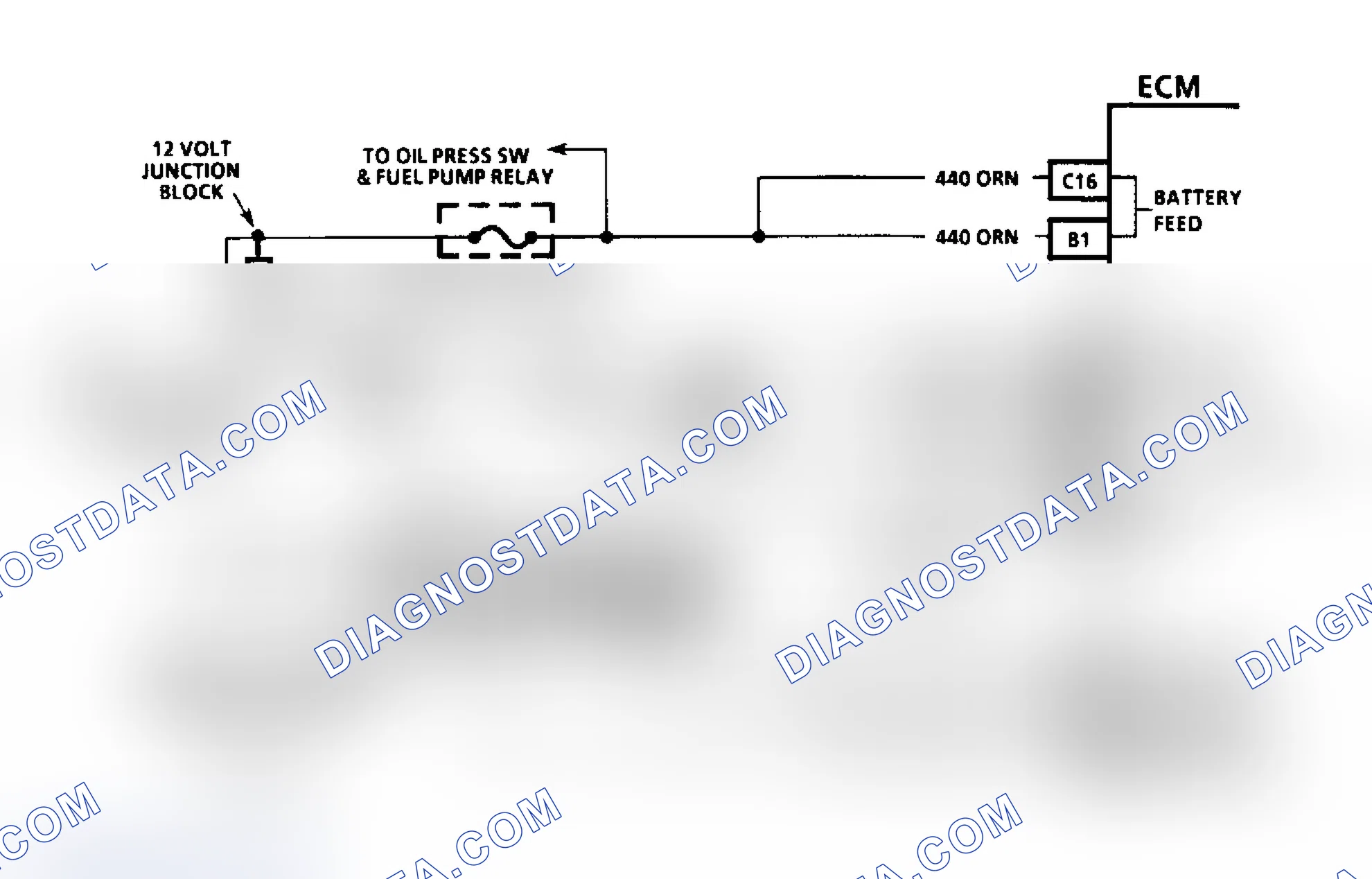 Scheme 12: Fuel Injection Diagnostic Circuit Schematic (Except 4.3L Turbo & Models With 4L80-E Transmission)