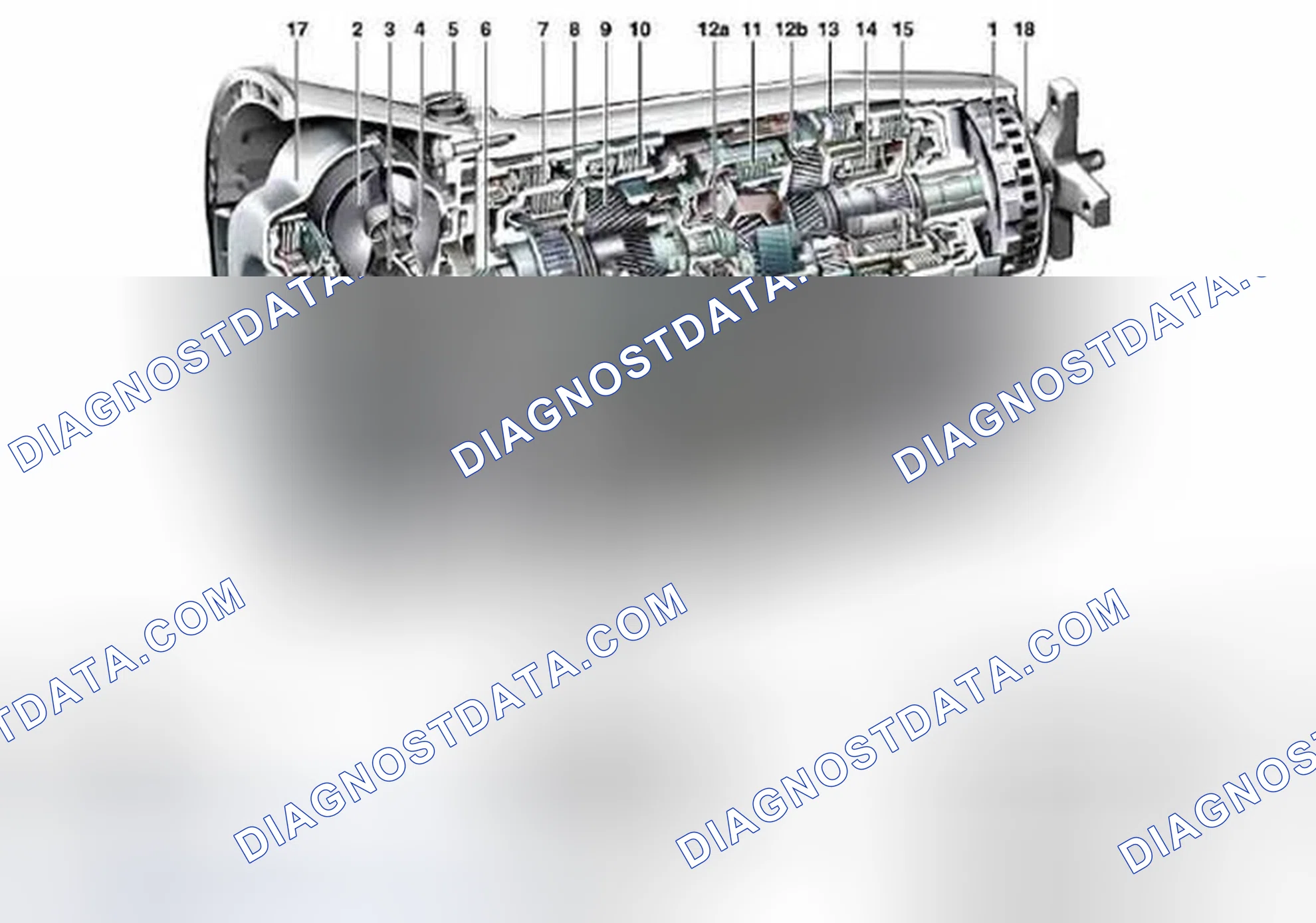 Scheme 25: Identifying Automatic Transmission Mechanical Parts Location (Transmission 722.9)