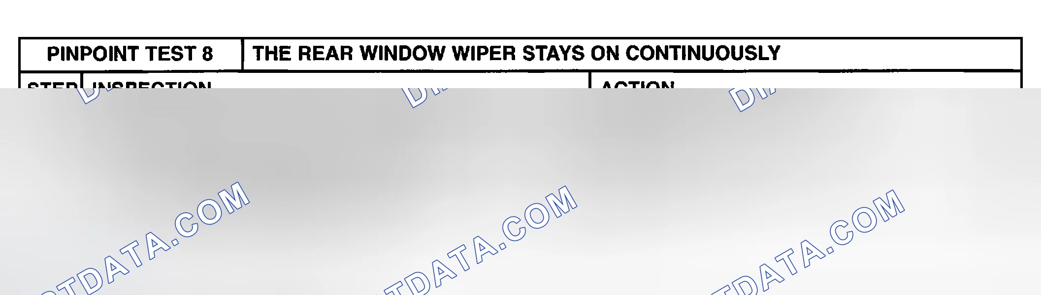 Scheme 29: PINPOINT TEST 8: THE REAR WINDOW WIPER STAYS ON CONTINUOUSLY