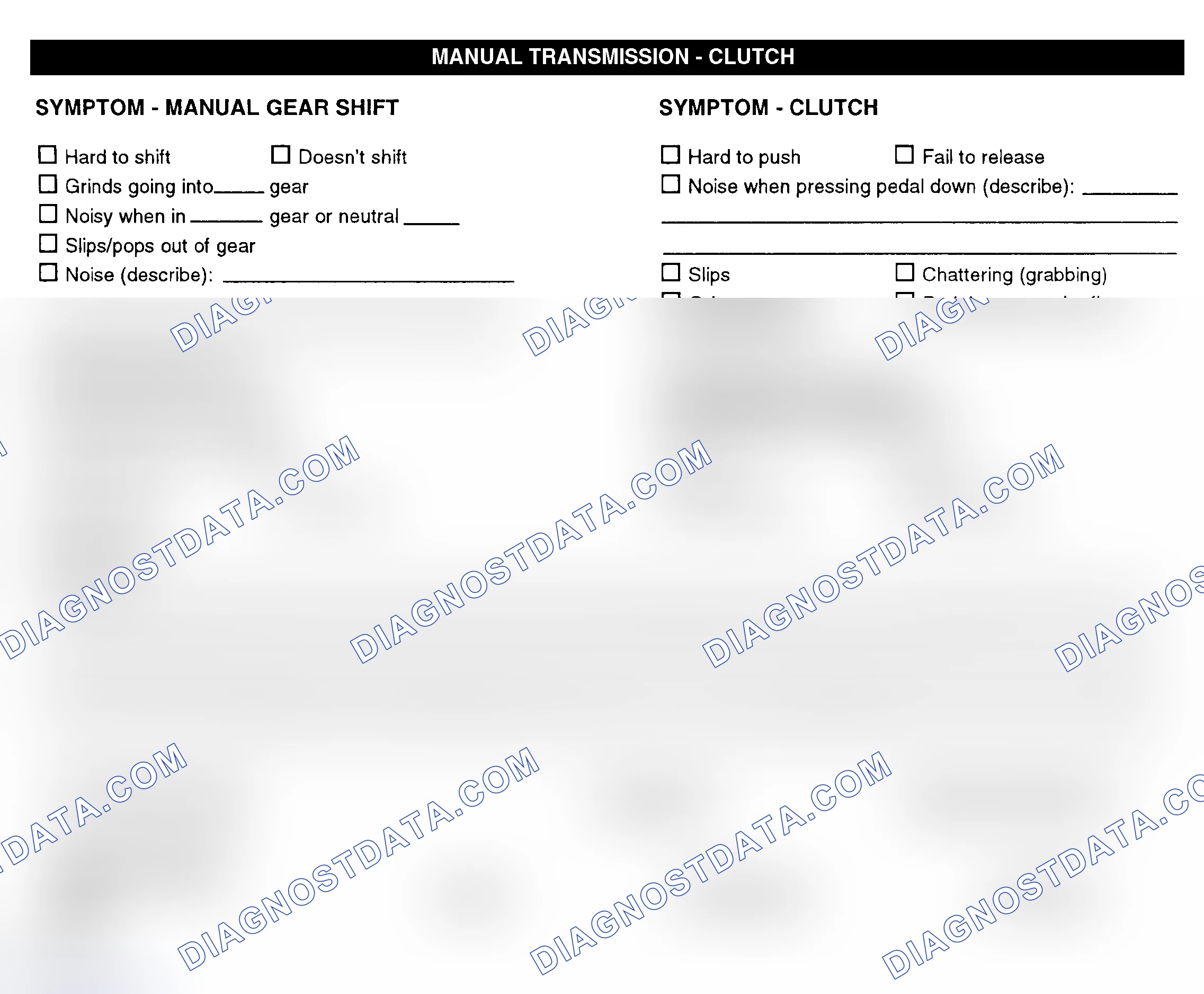 Scheme 10: Manual Transmission & Clutch