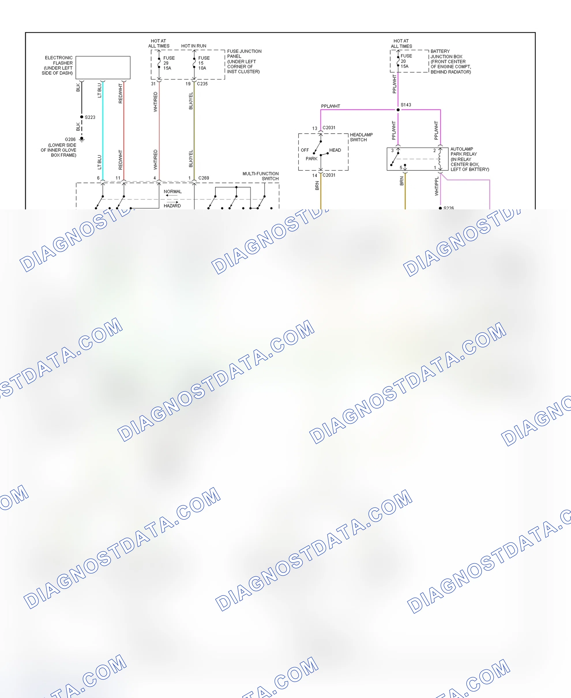Scheme 46: Exterior Lights Wiring Diagram (Sable & Taurus - 1 Of 3)