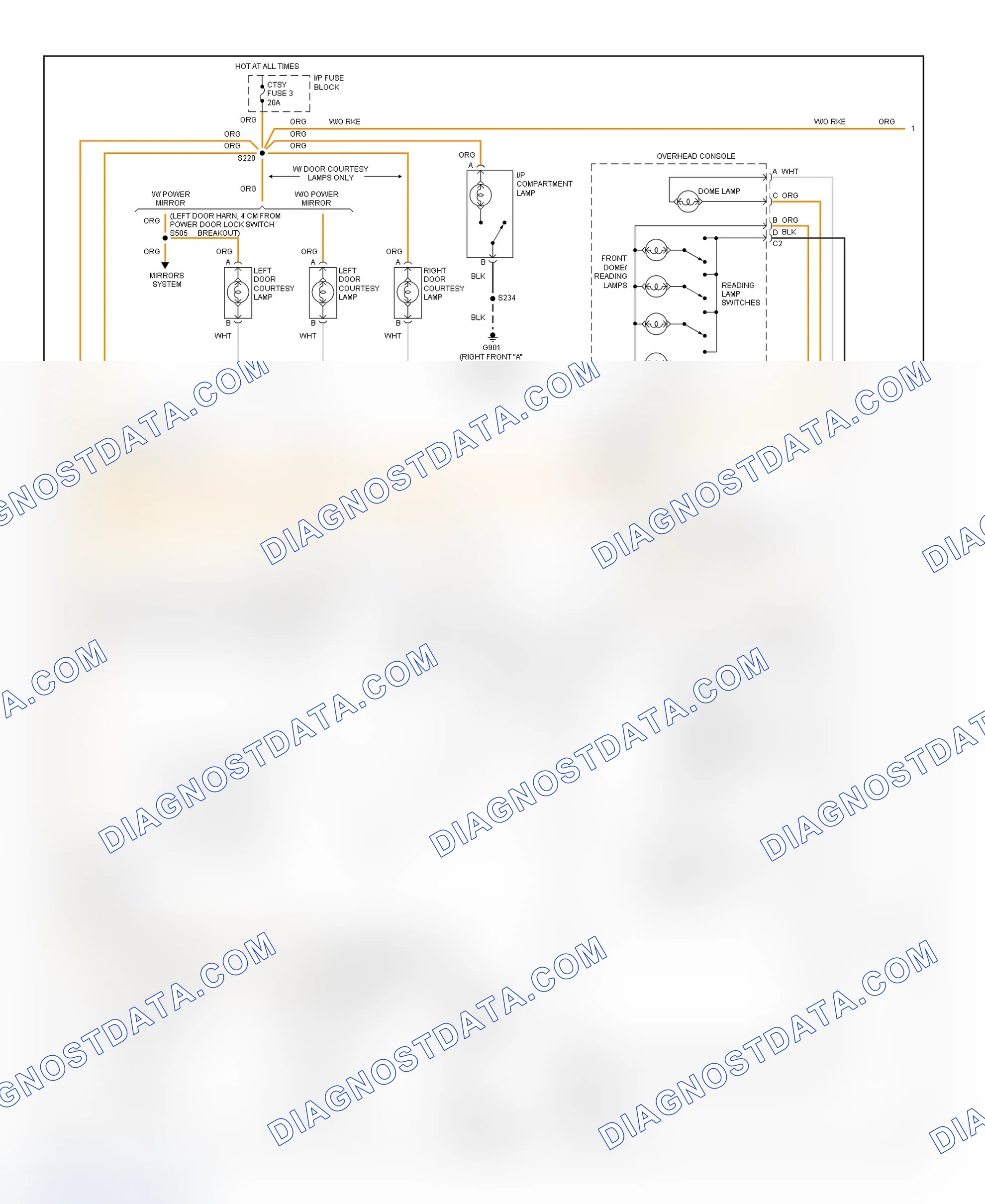 Scheme 4: Illumination/Interior Lights Wiring Diagram (Astro & Safari - 1 Of 3)