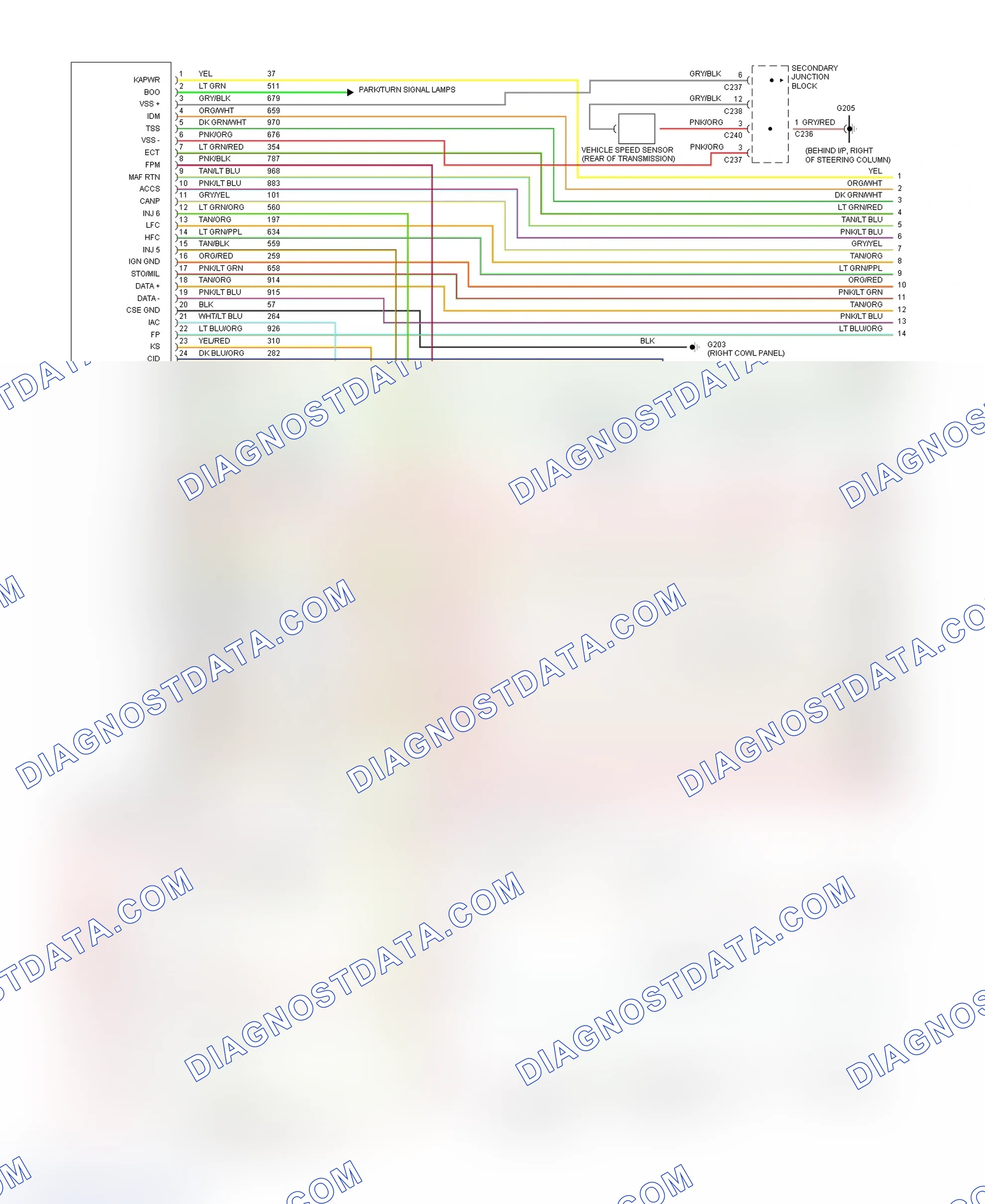 Scheme 13: EEC-IV Wiring Diagram Thunderbird 3.8L Supercharged - 1 Of 5