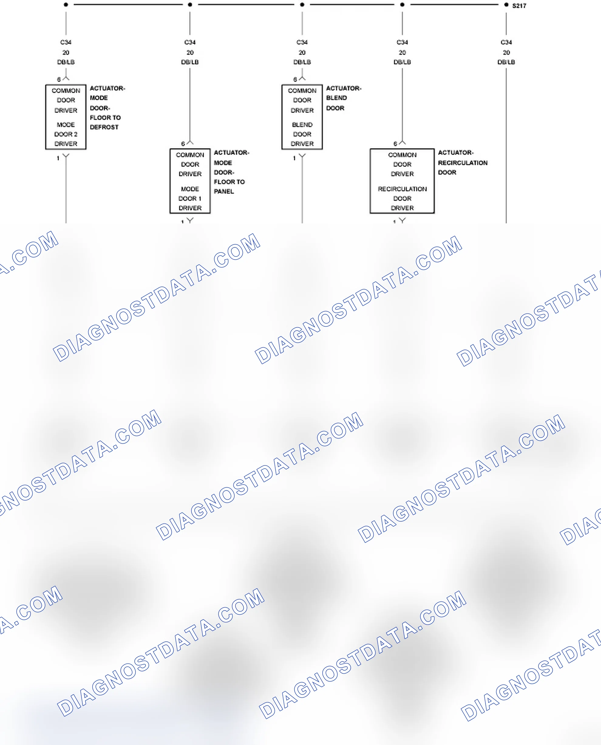 Scheme 2: B1041-PANEL MODE DOOR 1 CONTROL CIRCUIT LOW