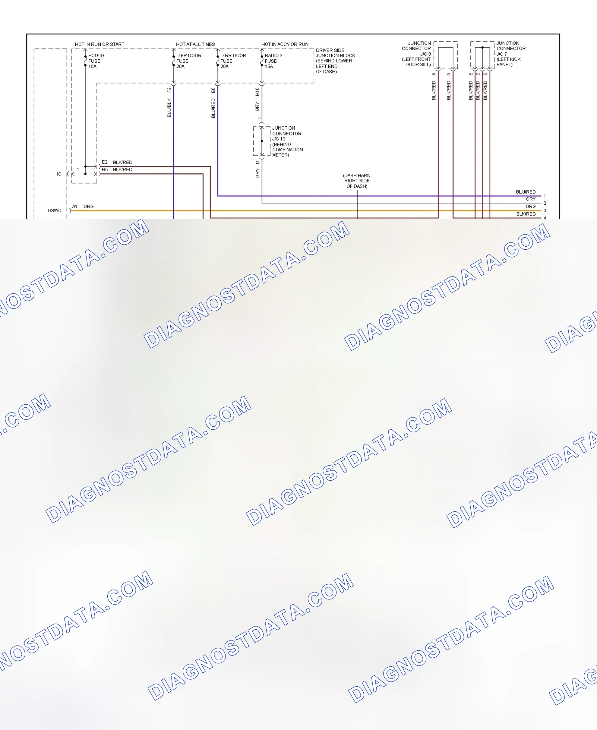 Scheme 13: Keyless Entry System Wiring Diagram (GS300 & GS400 - 1 Of 3)