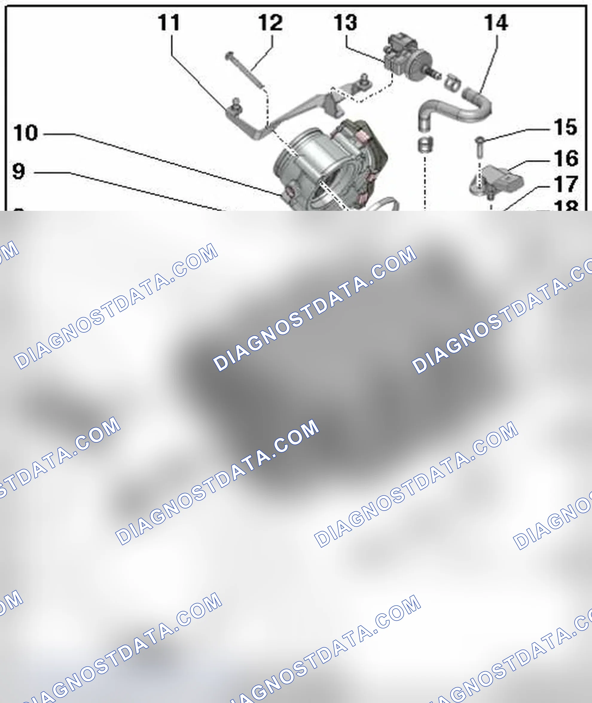 Scheme 202: INTAKE MANIFOLD, UPPER SECTION ASSEMBLY OVERVIEW