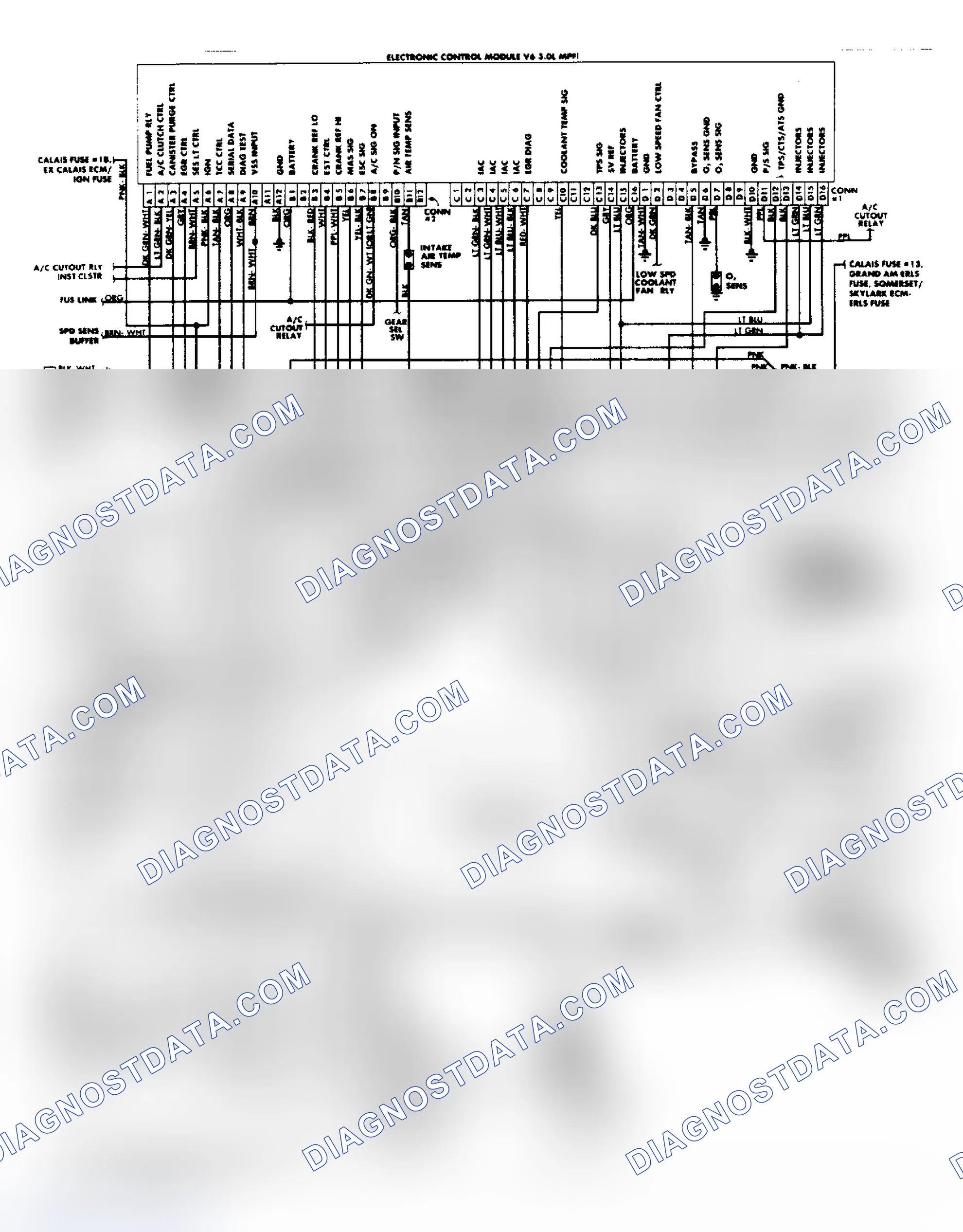 Scheme 19: Wiring Diagram: Calais, Grand Am, Skylark & Somerset 3.0L PFI System