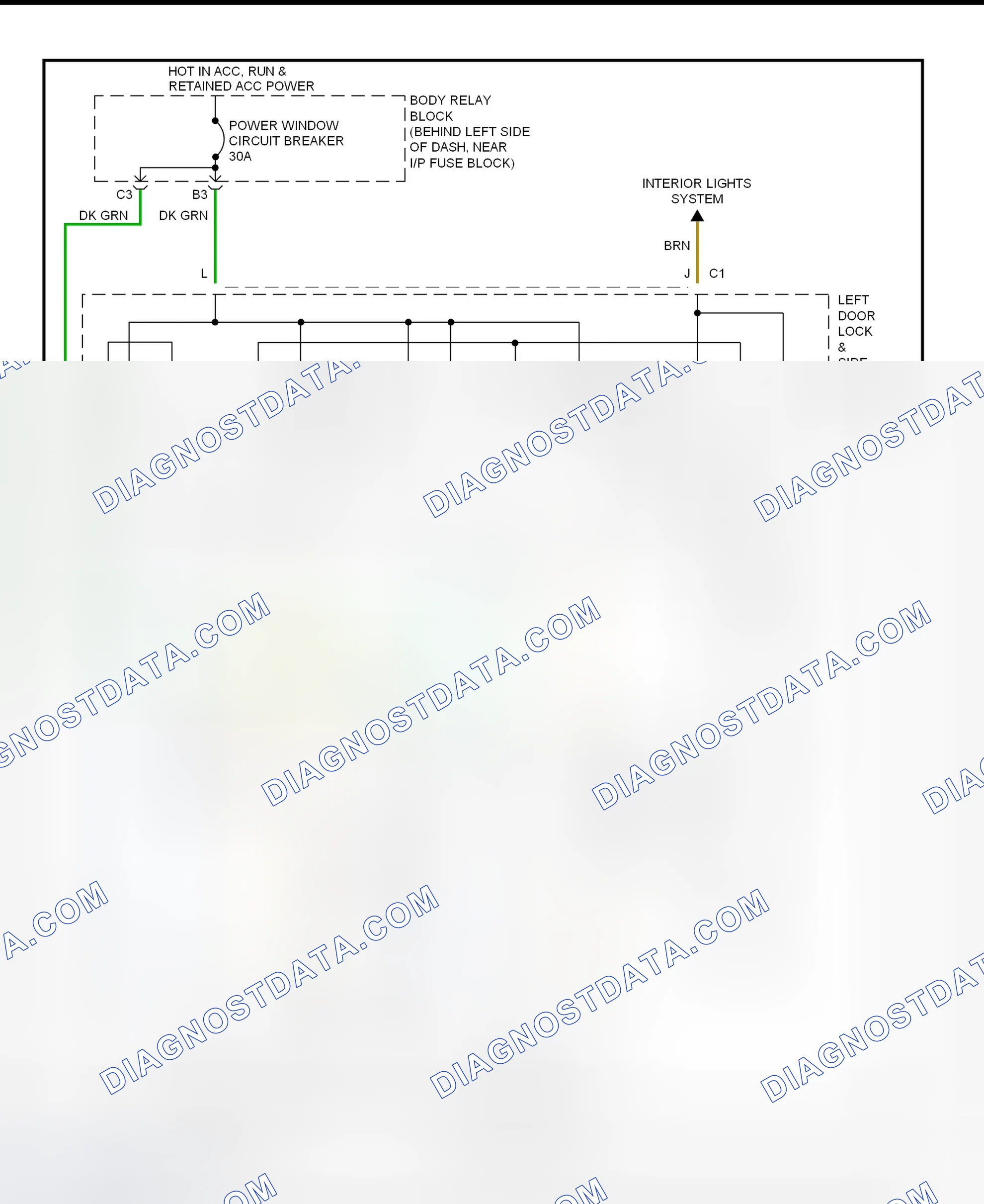 Fig. 5: Power Window System Wiring Diagram (Blazer, Jimmy, Sonoma & S10 Pickup - 2-Door)