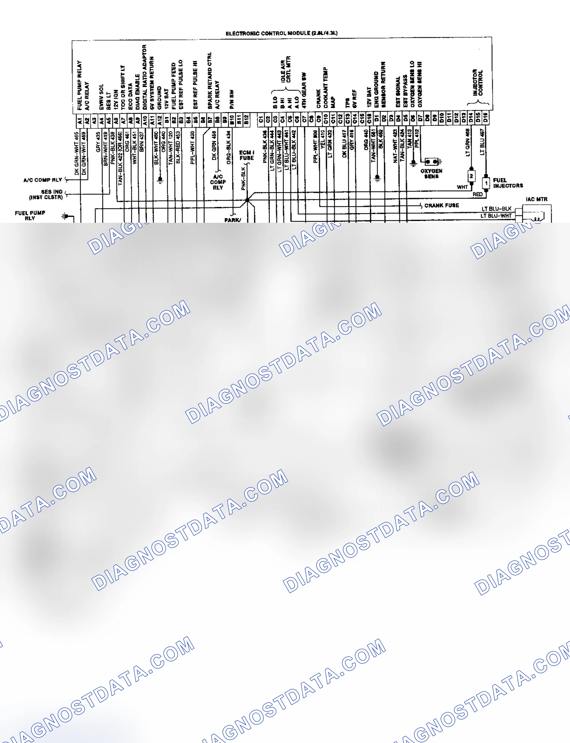 Scheme 45: "S" & "T" Series 2.8L & 4.3L TBI/CCC Wiring Diagram