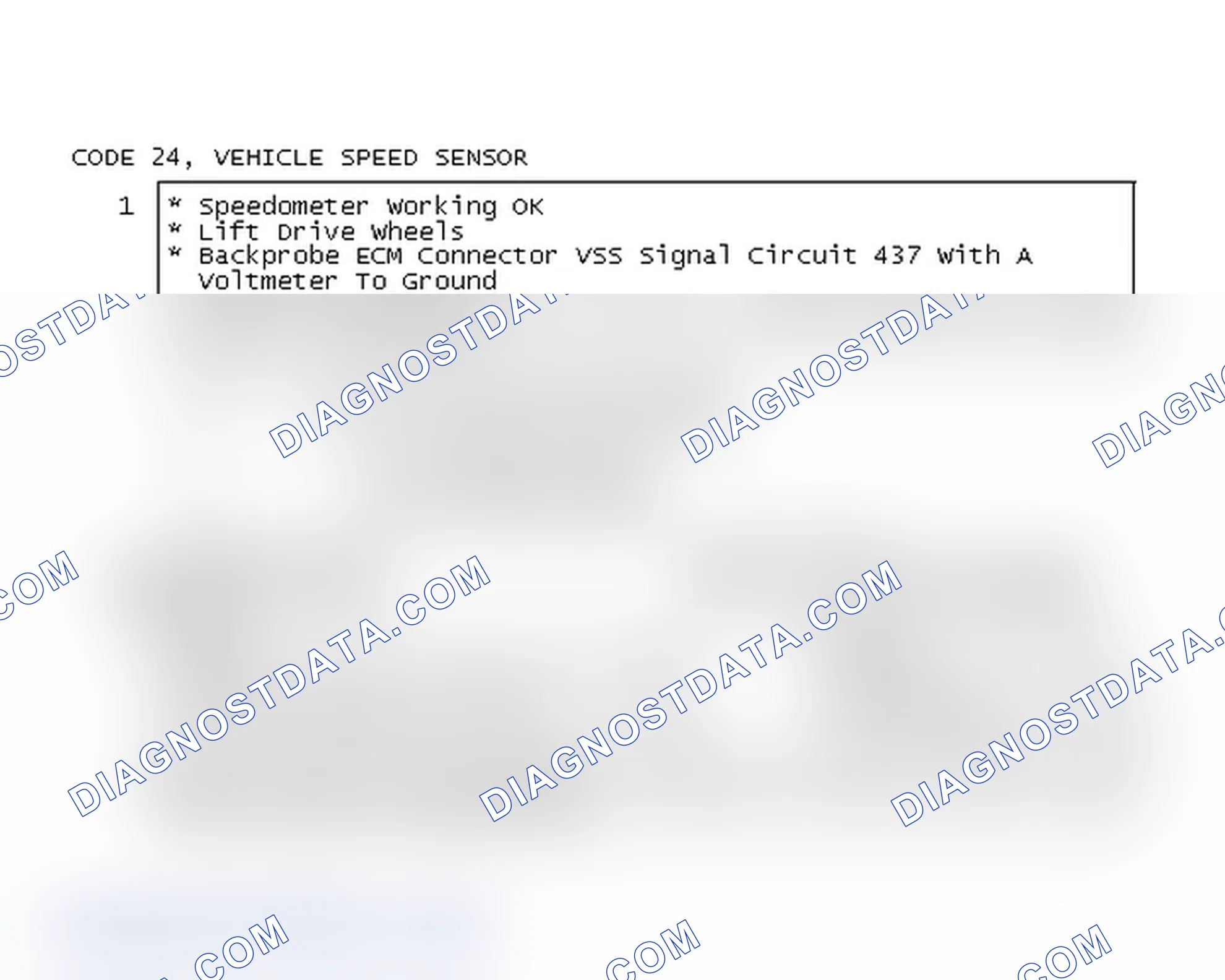Scheme 418: Code 24, Vehicle Speed Sensor