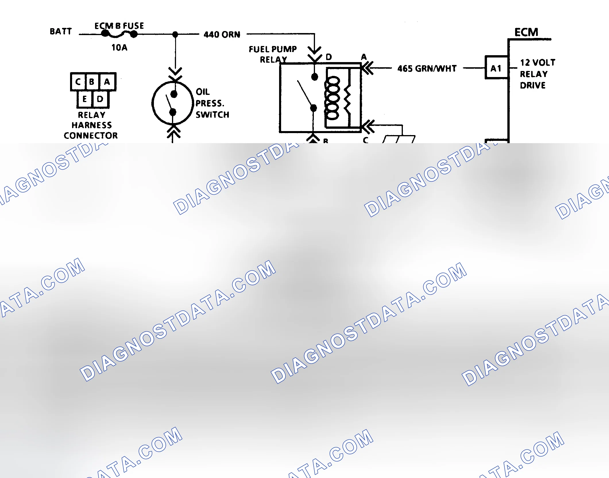 Scheme 83: CODE 54, FUEL PUMP CIRCUIT