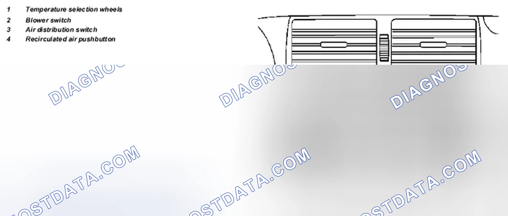 Scheme 166: Automatic heater pushbutton control module position/function - GF83.25-P-2000A