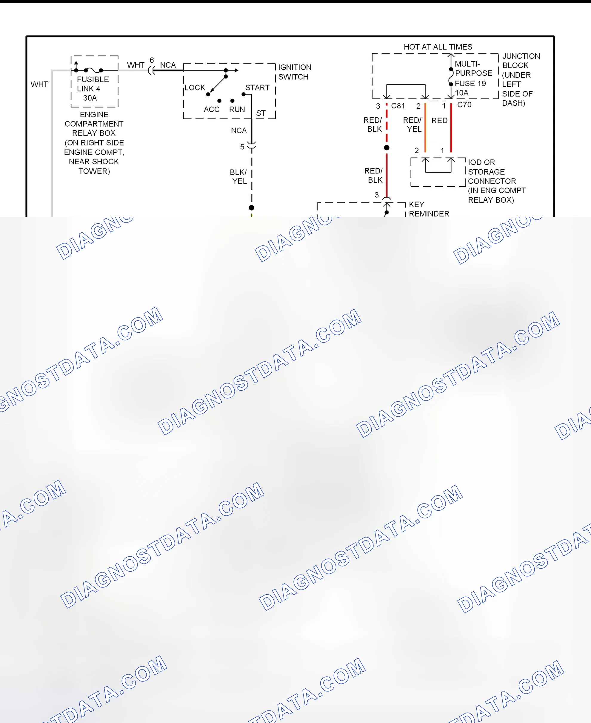 Scheme 13: Starting System Wiring Diagram (3000GT - A/T With Anti-Theft)