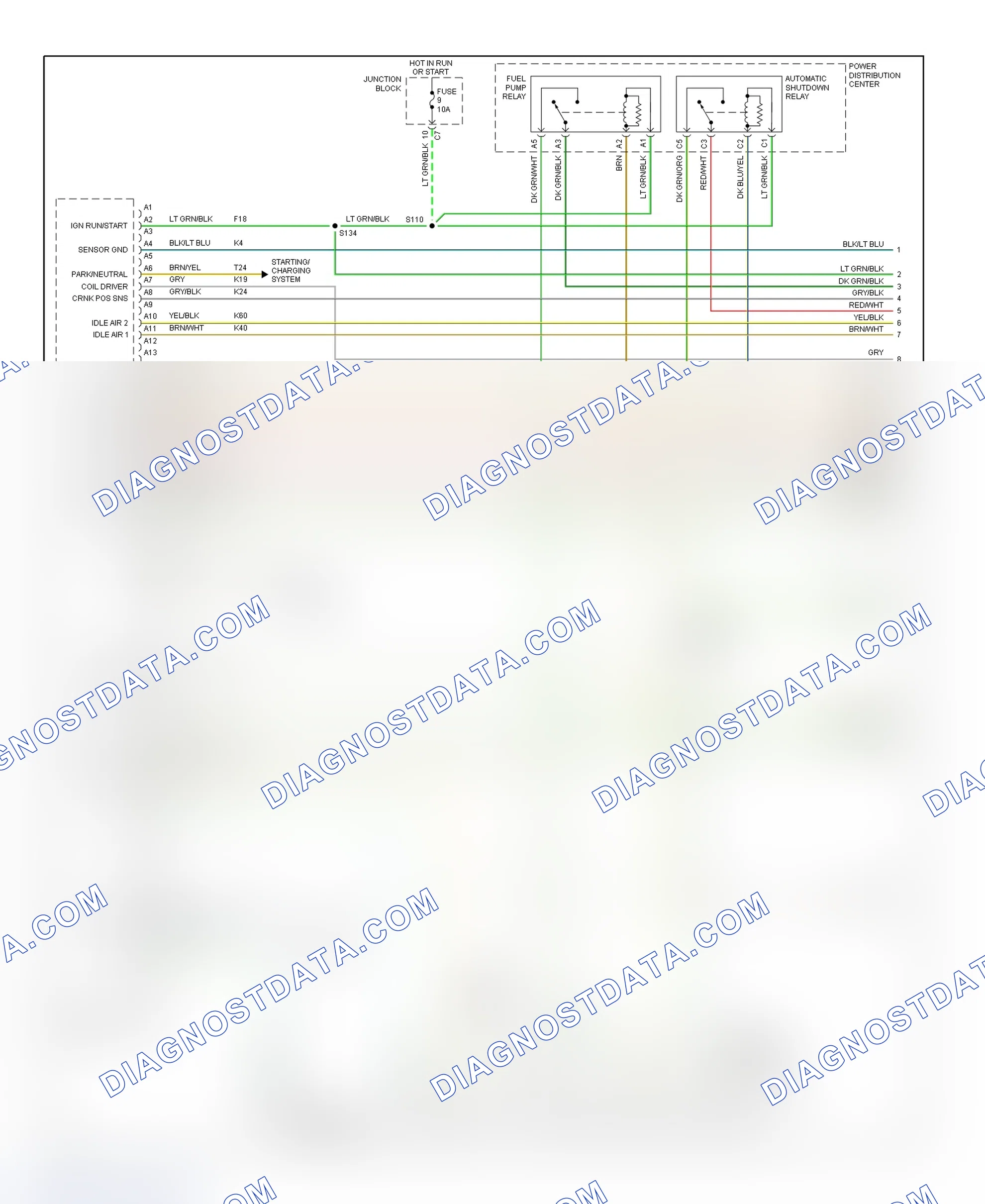Scheme 52: PCM Wiring Diagram (Ram Van & Ram Wagon - 1500 - 3.9L - 1 Of 3)