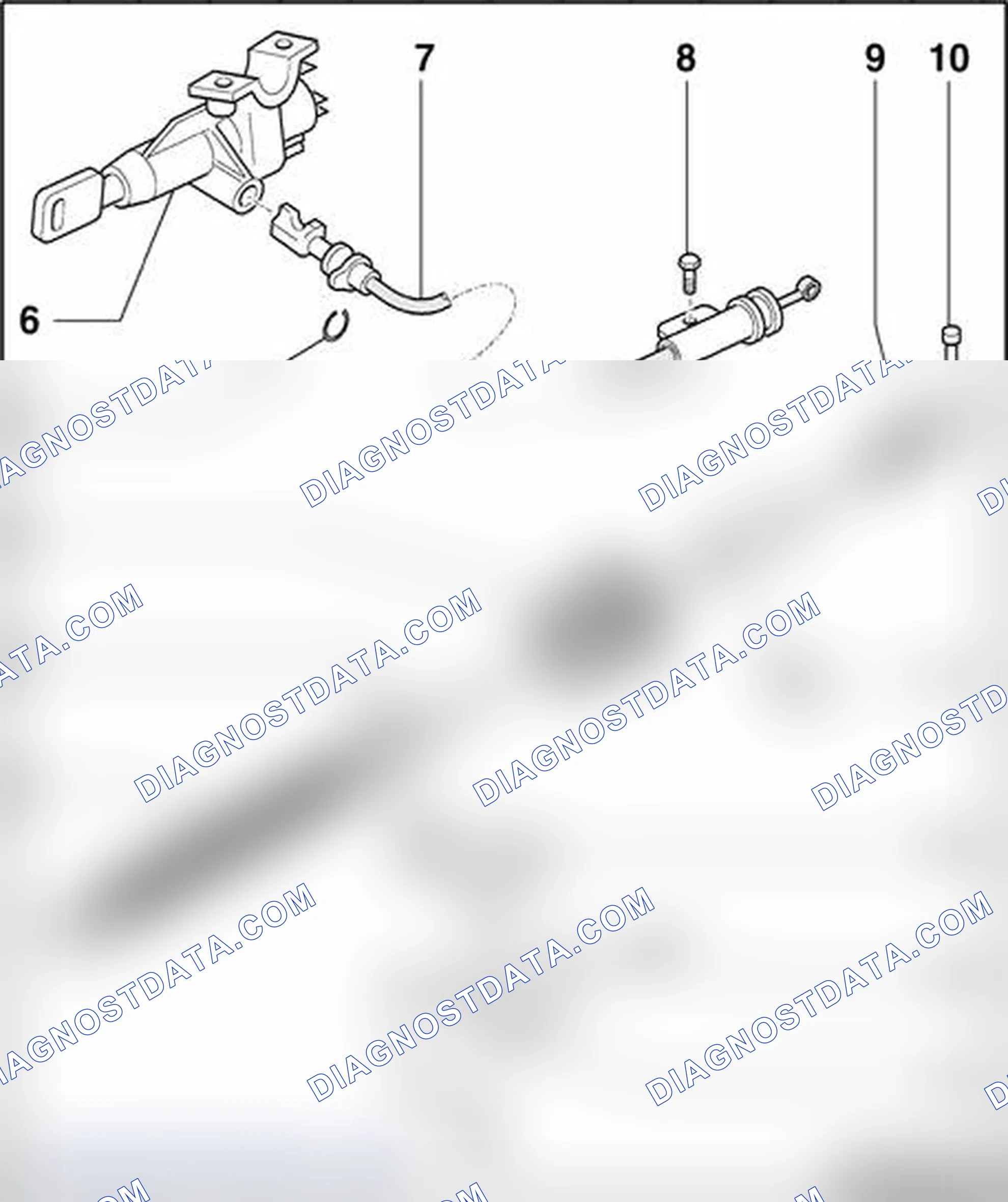 Scheme 931: Selector lever cable and locking cable (through VIN 8E_6A156499), assembly overview