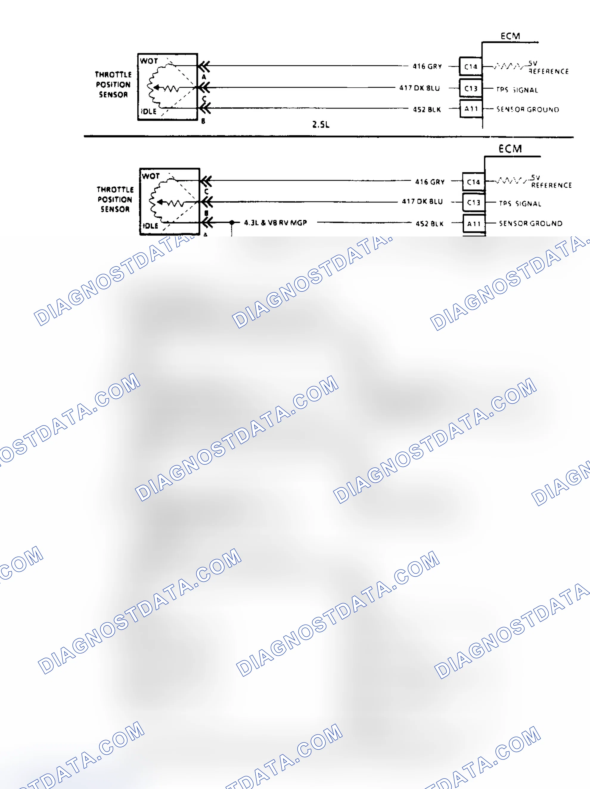 Scheme 76: Code 22, TPS Signal Voltage Low Flow Chart & Schematic