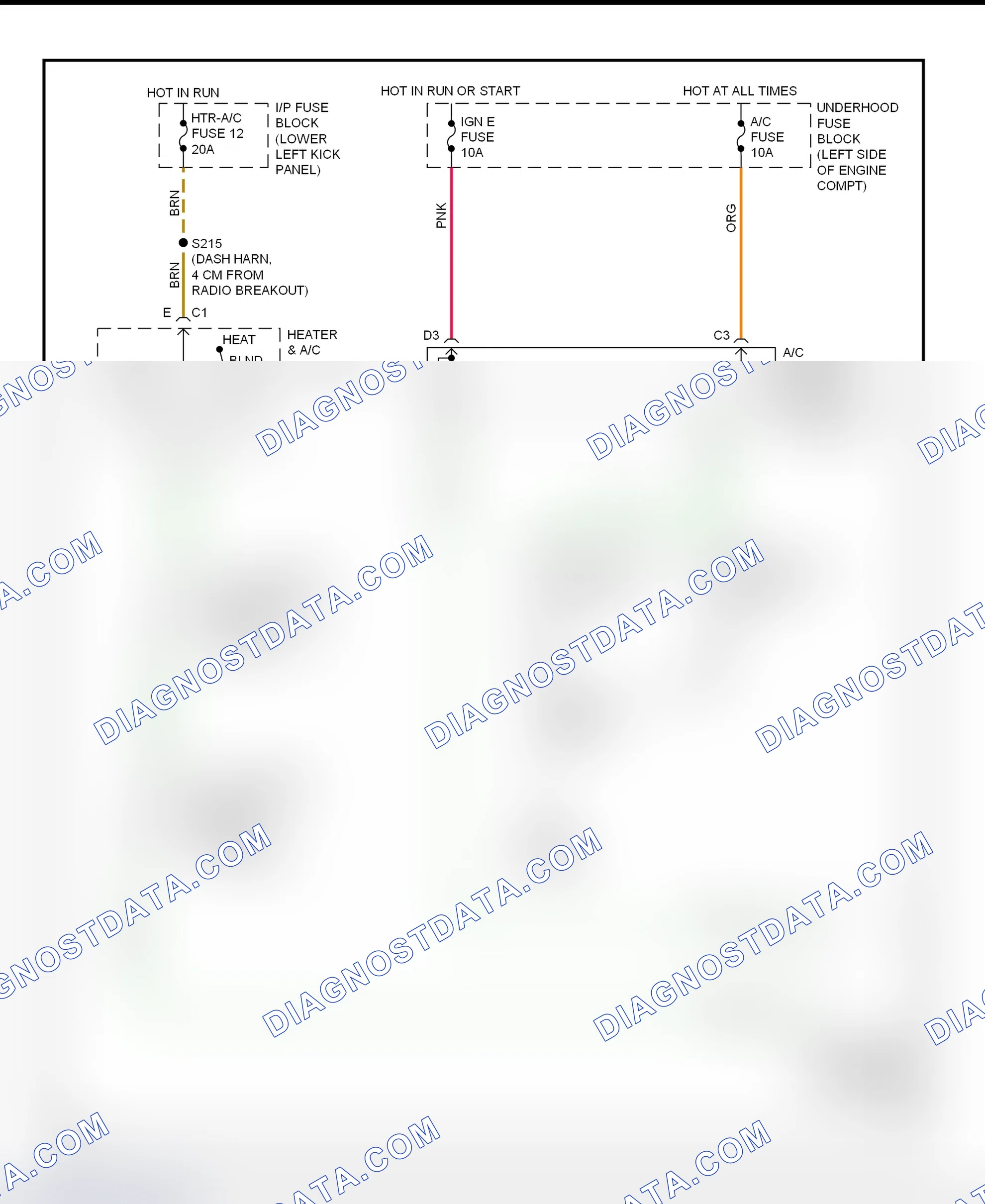 Scheme 26: A/C Compressor Clutch Control Circuit Wiring Diagram (2001 Express & Savana - Diesel Engine)