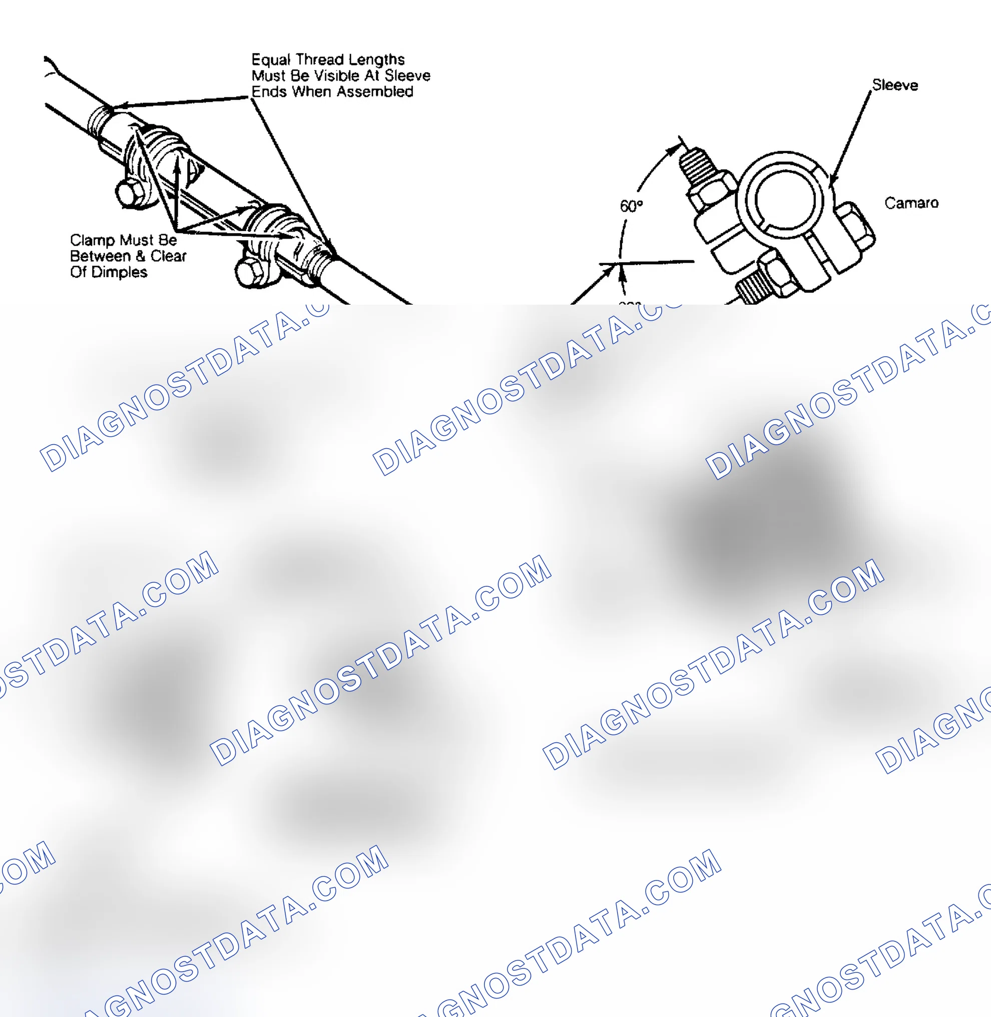 Scheme 4: Toe-In Adjuster Tube Clamp & Bolt Positions