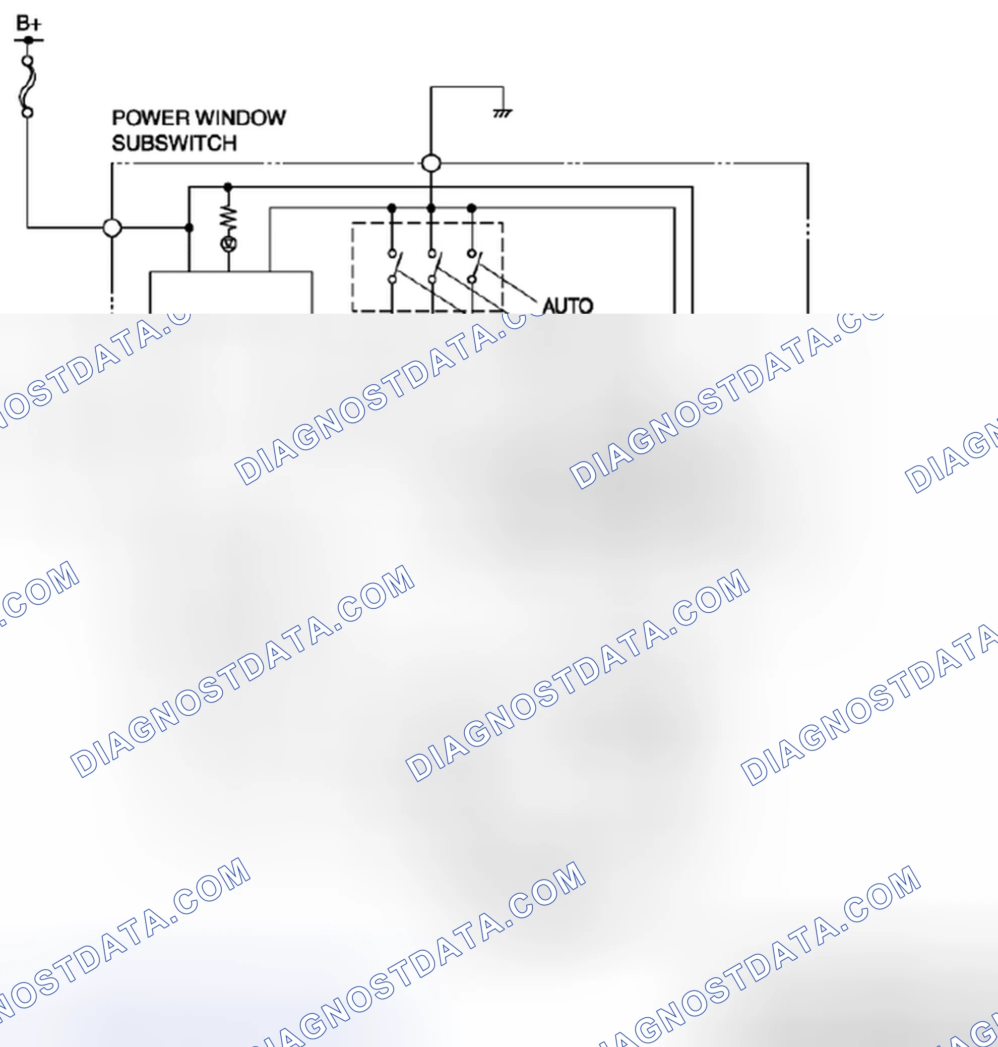 Scheme 9: Power Window System Wiring Diagram - Power Window Subswitch (Auto-Open/Close Function)