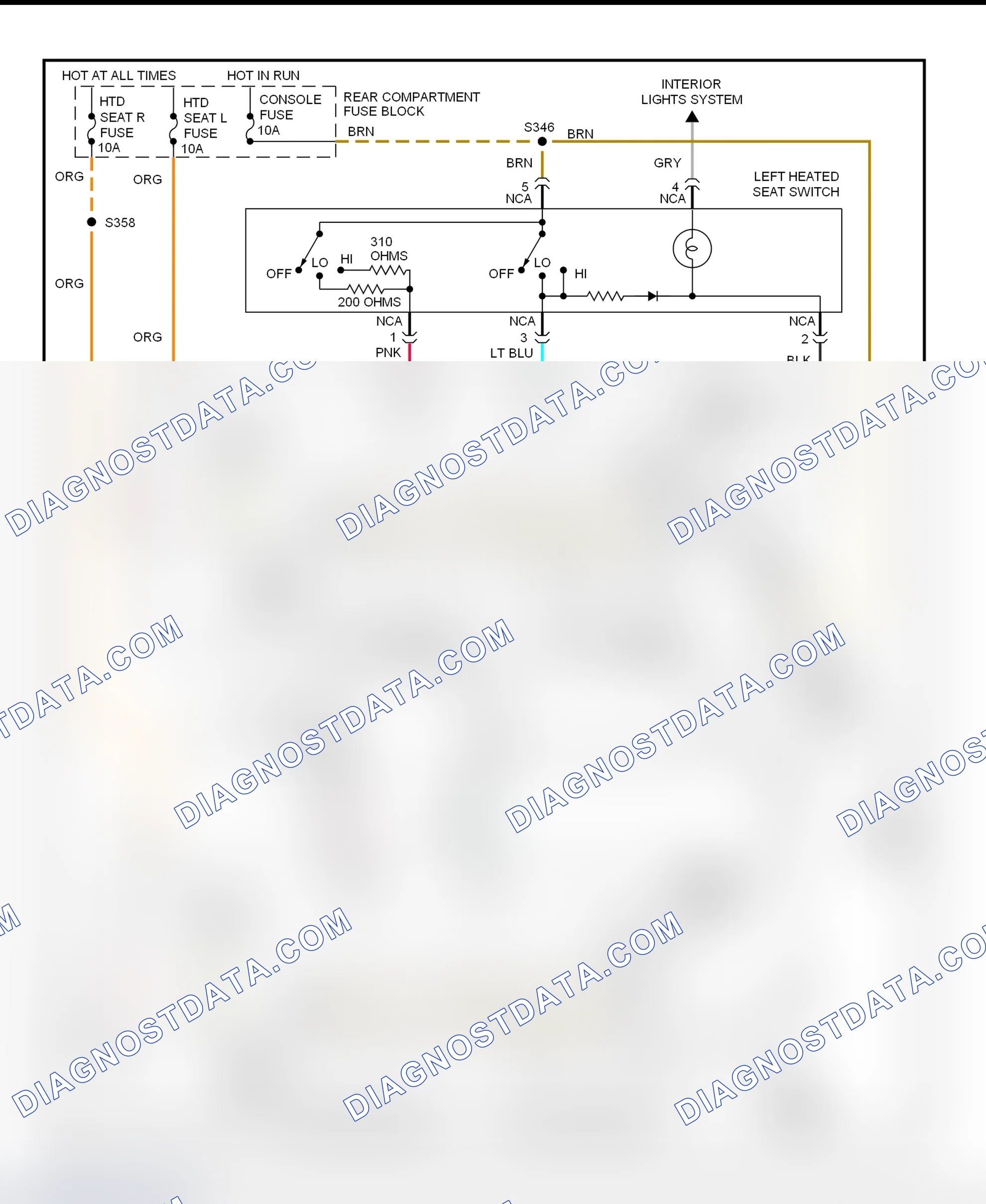Scheme 13: Power Heated Seats Wiring Diagram (Eldorado)
