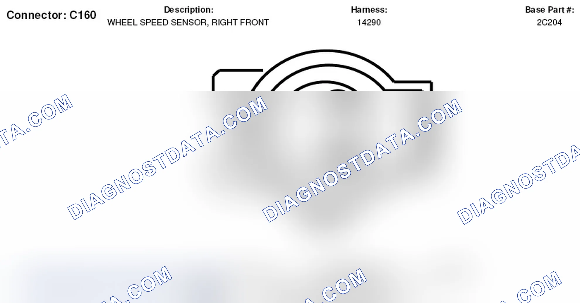 Scheme 35: Right Front Wheel Speed Sensor Connector End View (C160)