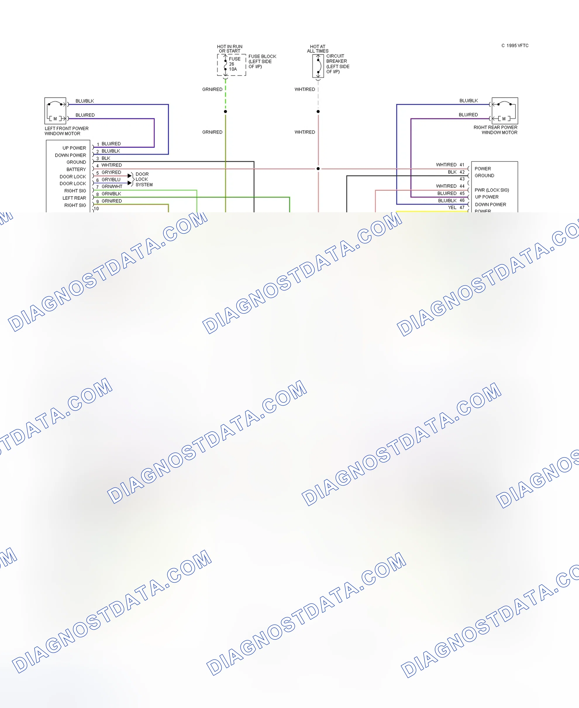 Fig. 1: Power Windows Wiring Diagram (Altima)