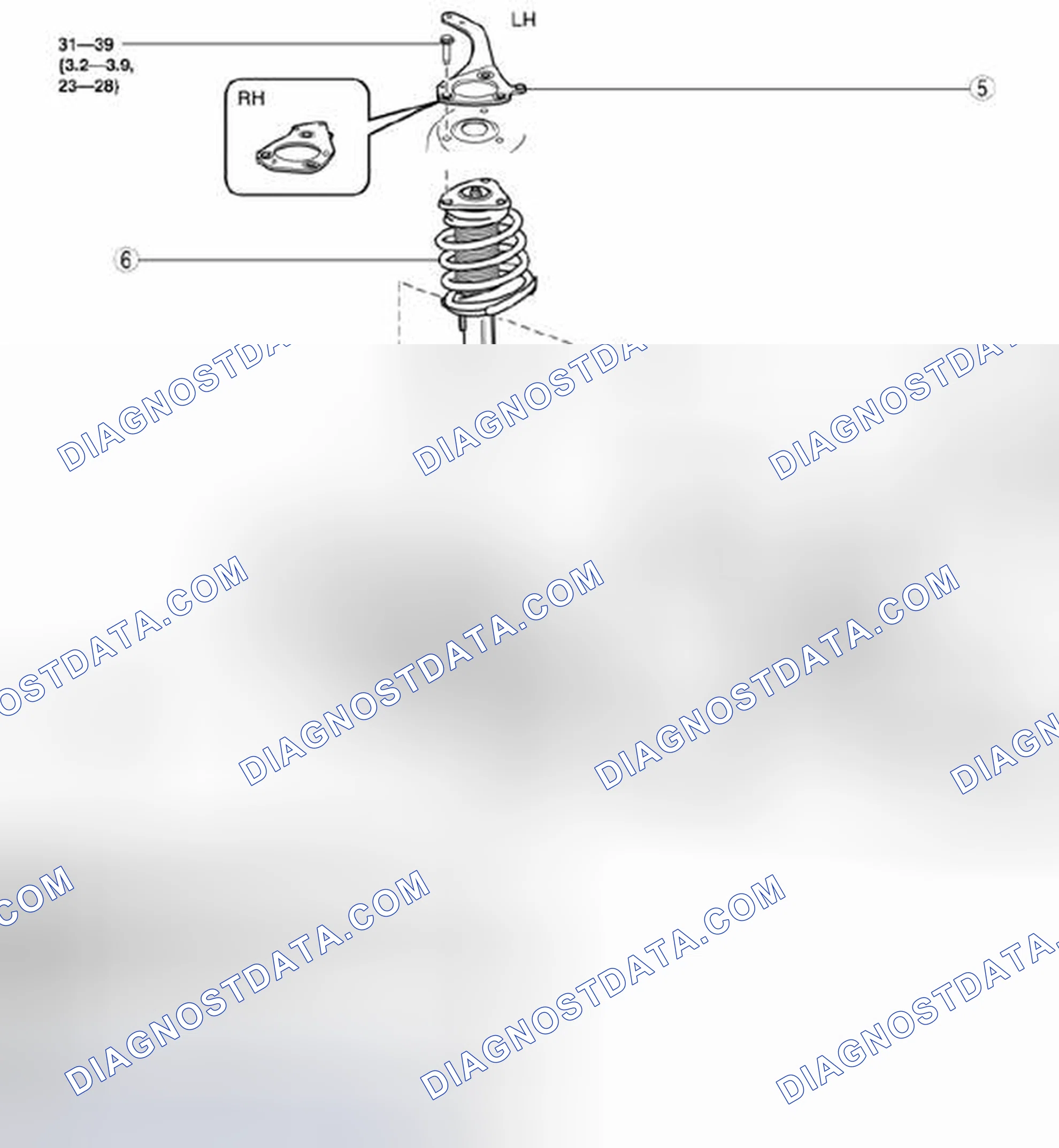 Scheme 3: Exploded View Of Front Shock Absorber And Coil Spring With Torque Specifications