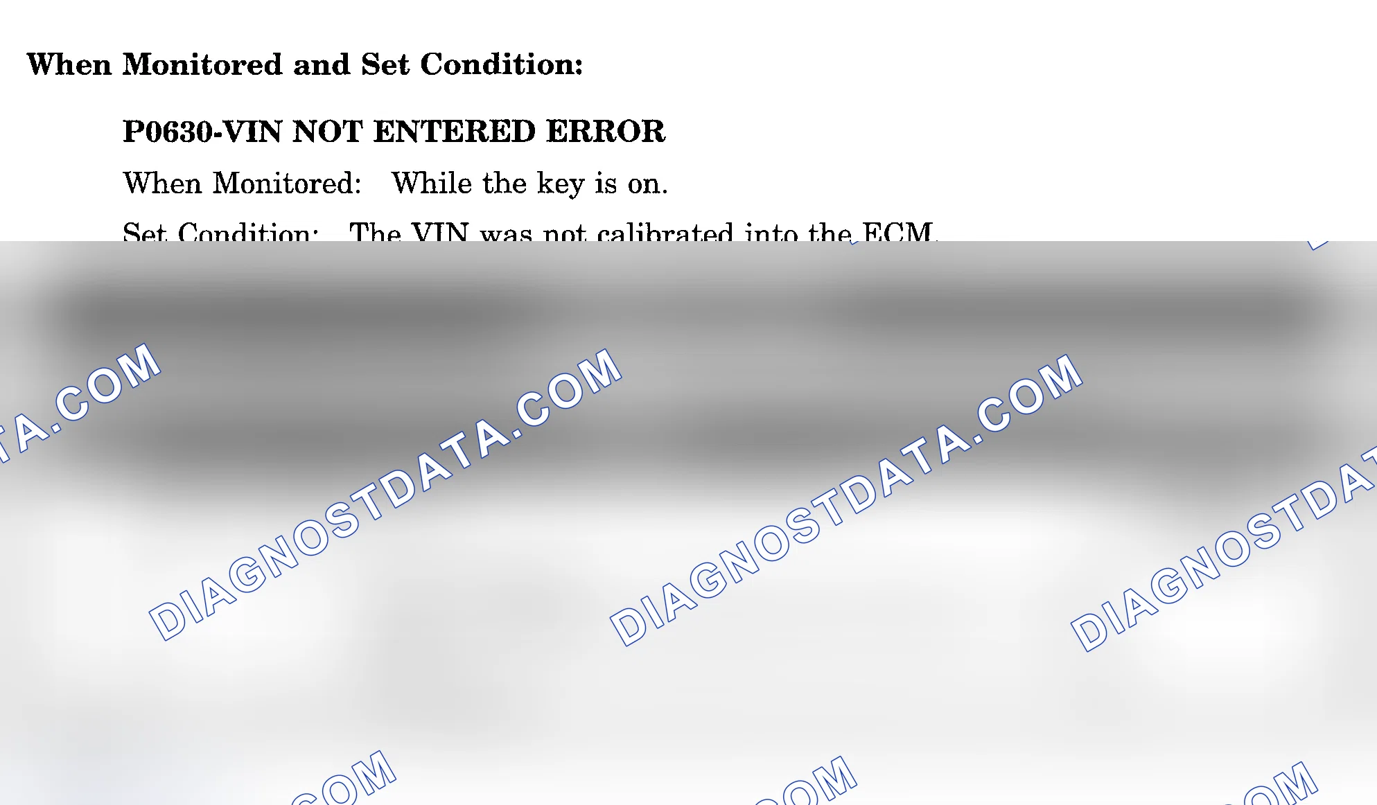 Scheme 938: DTC P0630: VIN NOT ENTERED ERROR