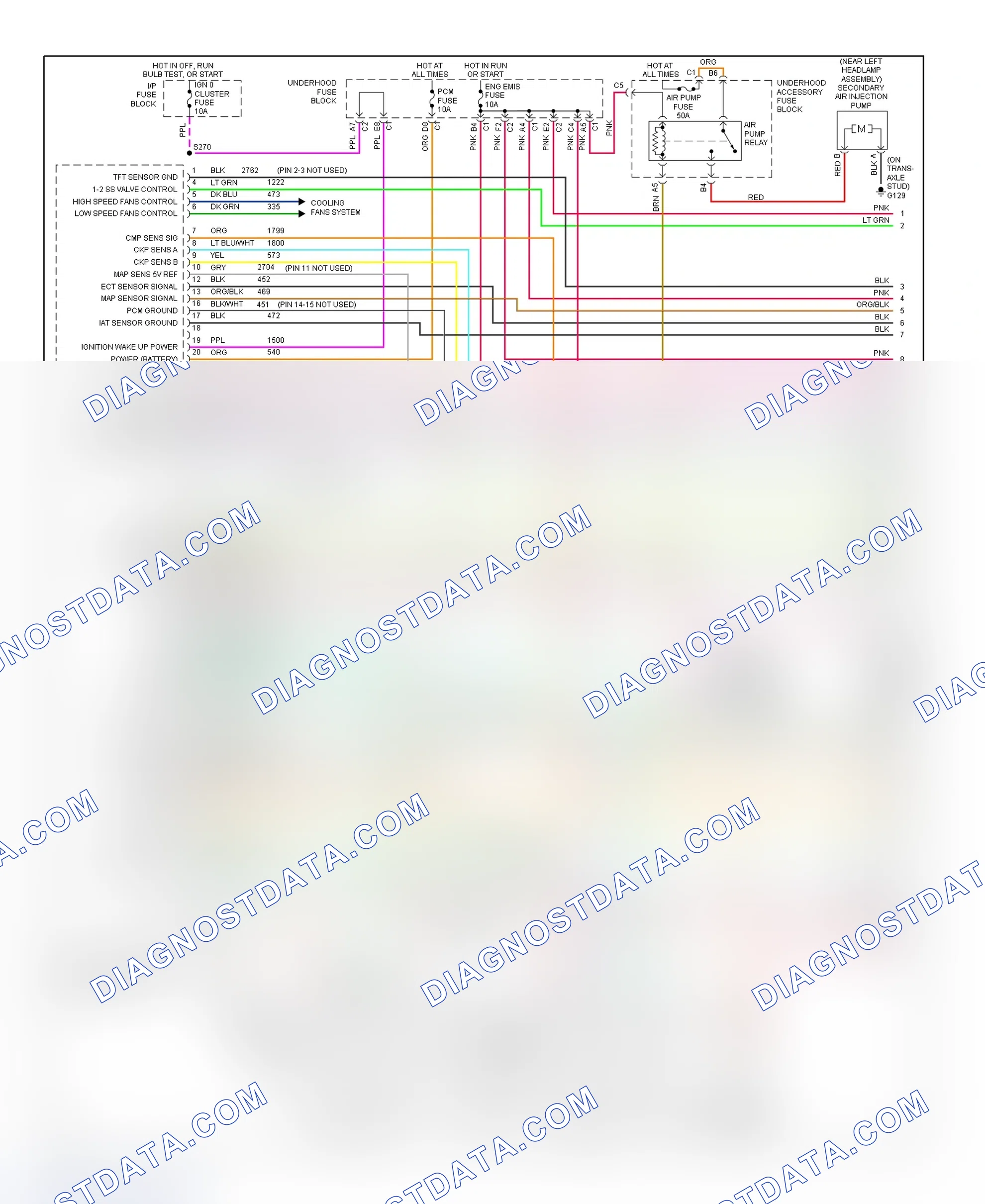 Scheme 121: PCM Wiring Diagram (Intrigue - 3.5L - 1 Of 4)