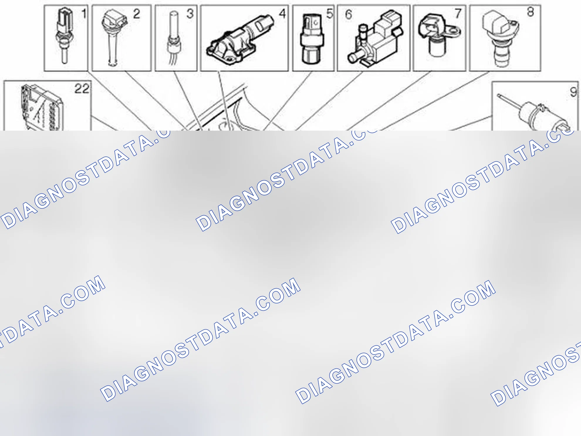 Scheme 70: Location of components, engine compartment