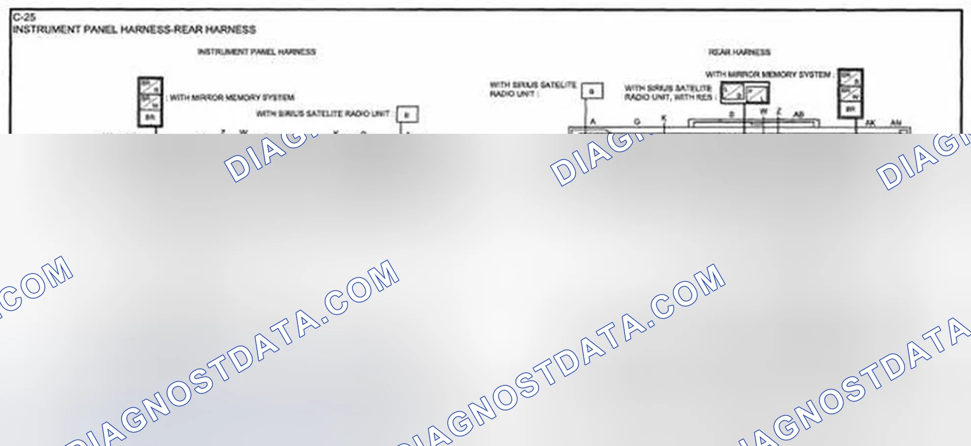 Scheme 51: Identifying Instrument Panel And Rear Harness Connector Terminals (C-25)