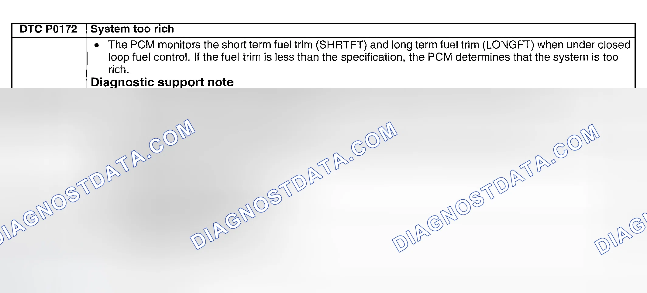 Scheme 100: DTC P0172: SYSTEM TOO RICH
